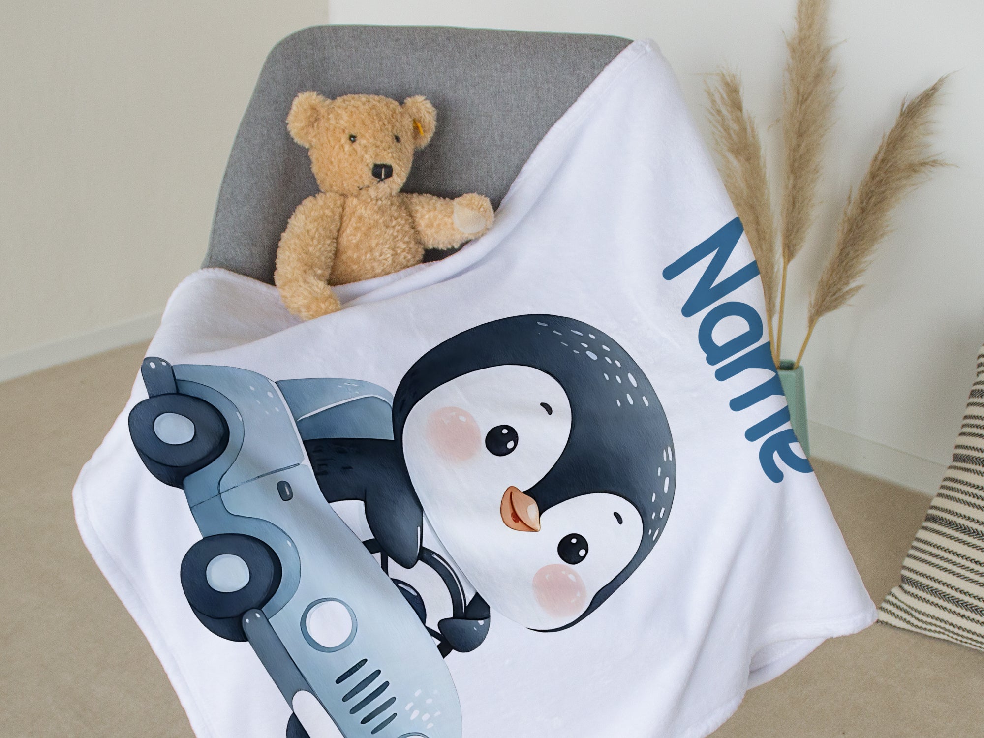 Babydecke Pinguin