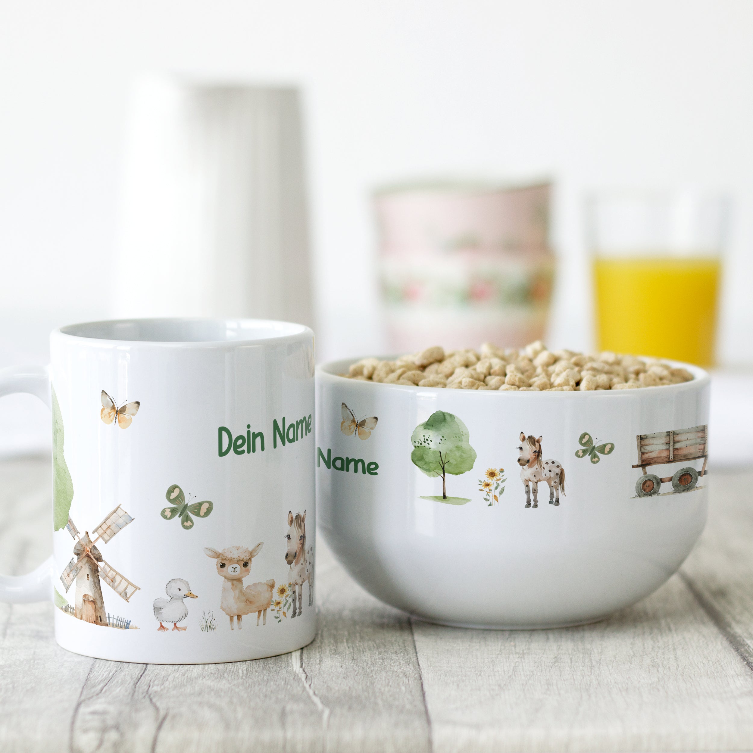 Frühstücksset Bauernhoftiere