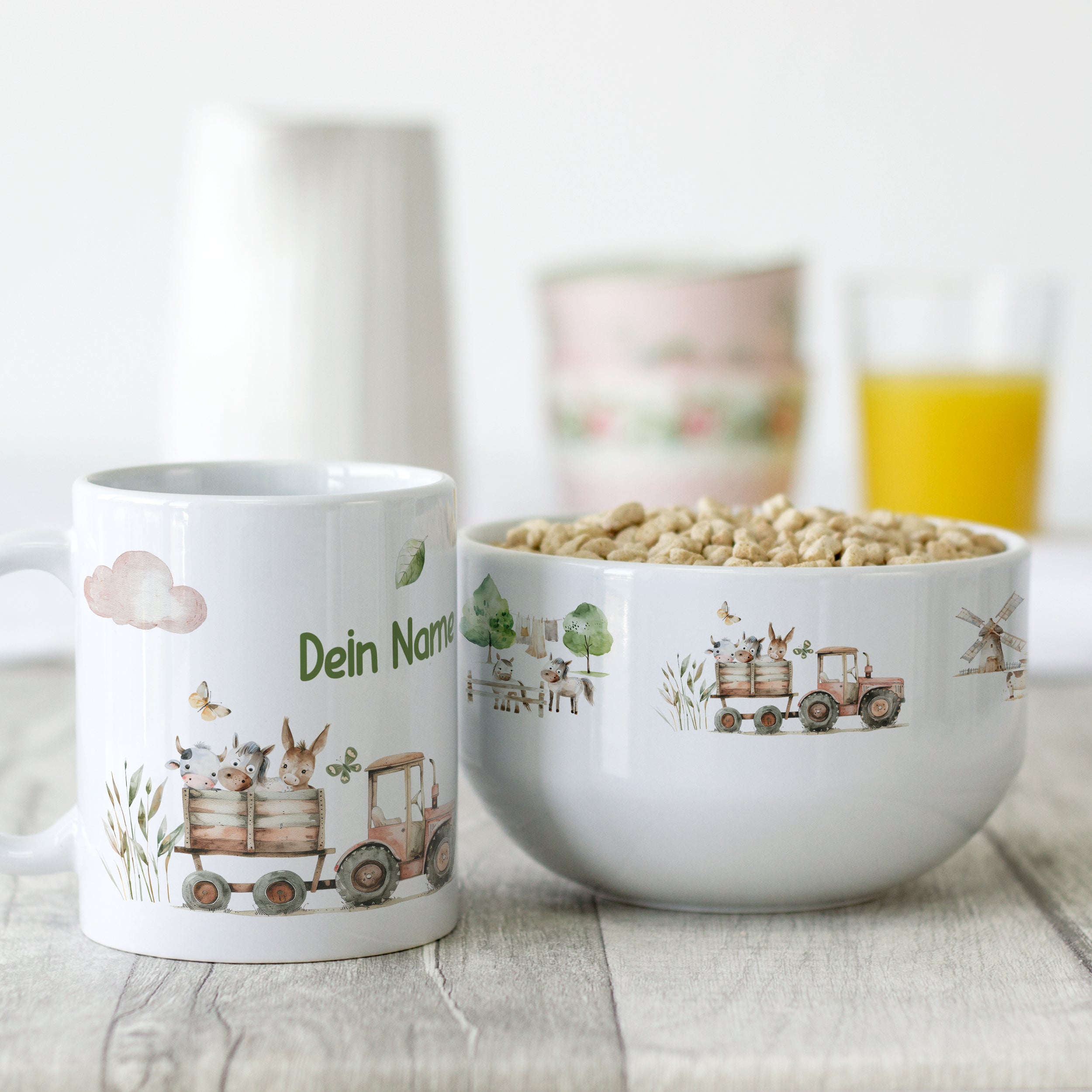 Frühstücksset Bauernhoftiere