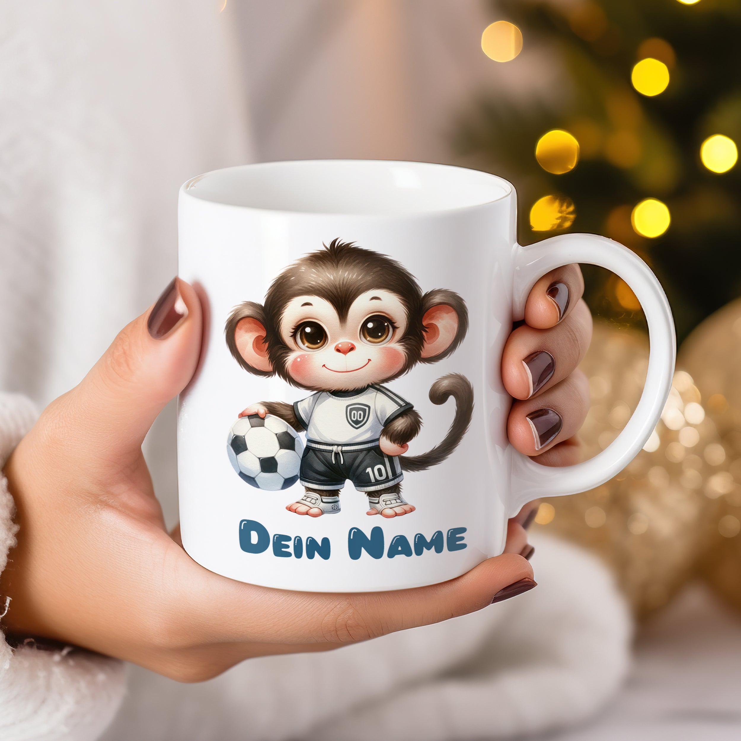Tasse mit niedlichem Affenmotiv