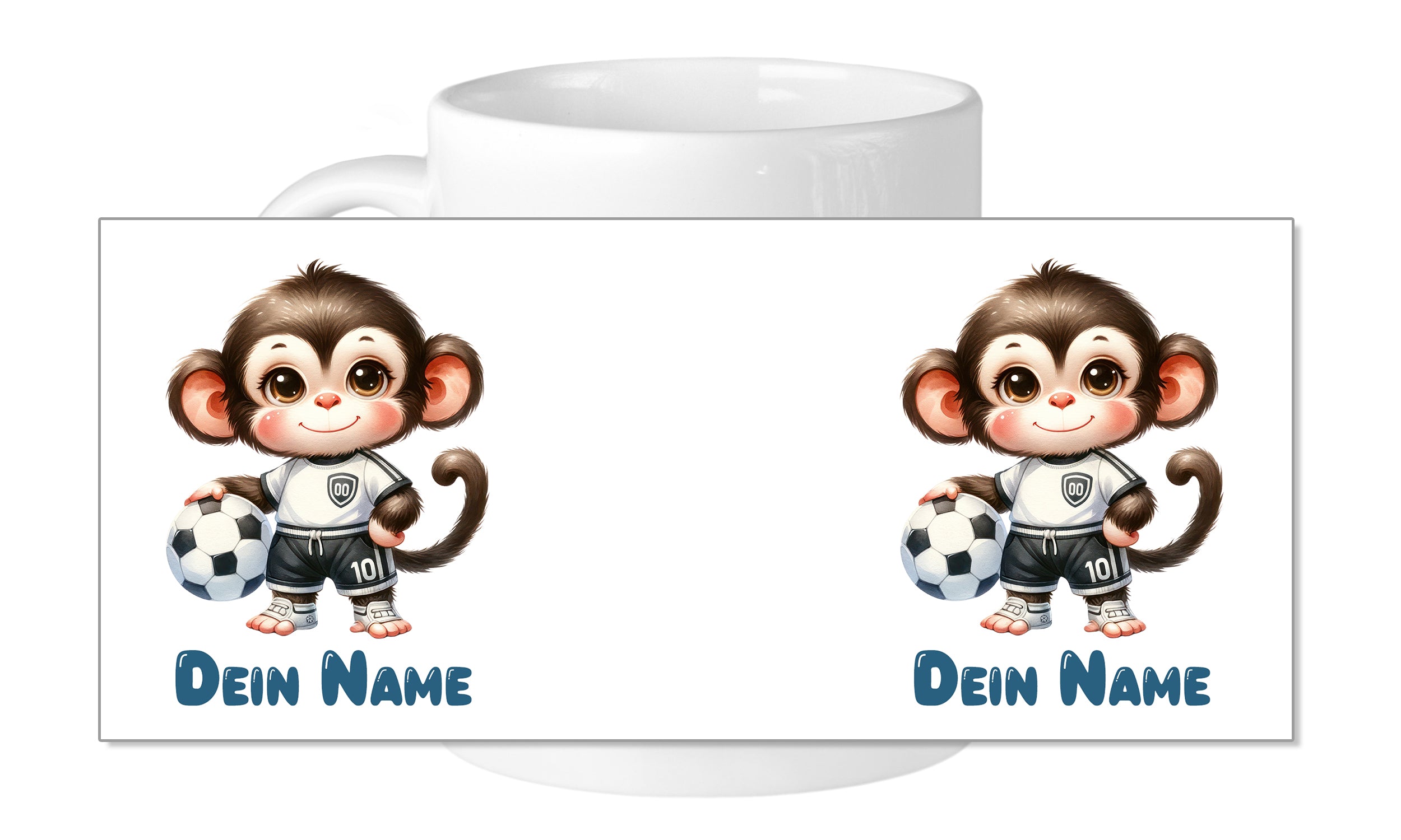 Tasse mit niedlichem Affenmotiv
