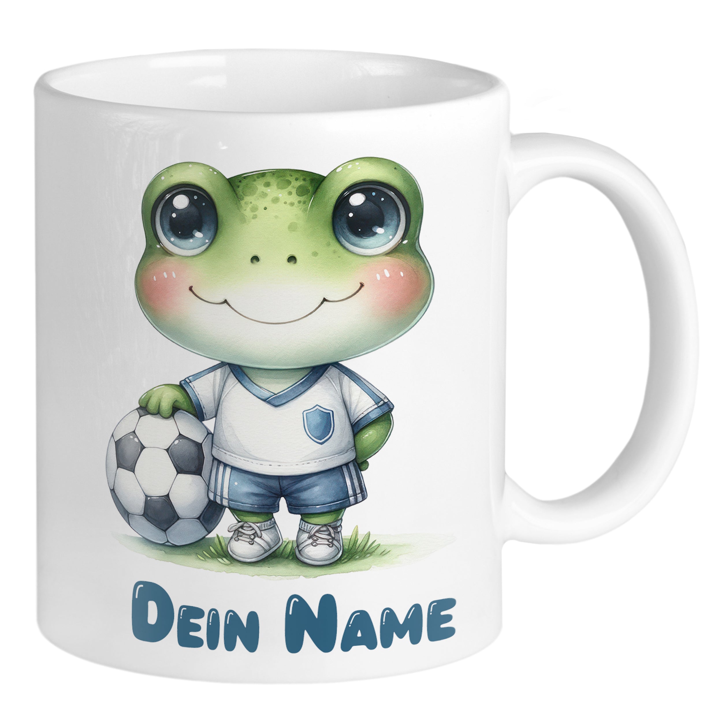 Tasse Frosch mit Fußball