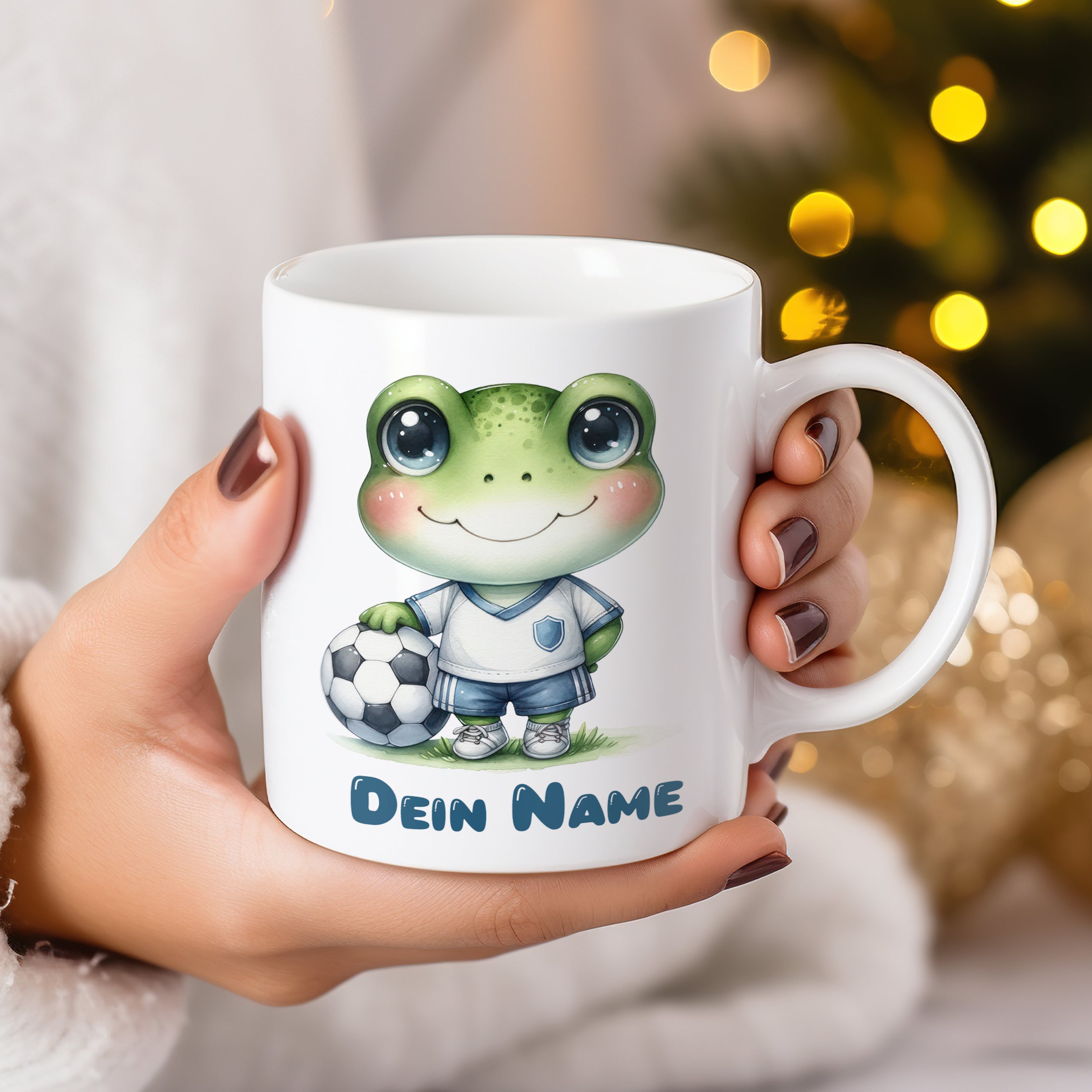 Tasse Frosch mit Fußball