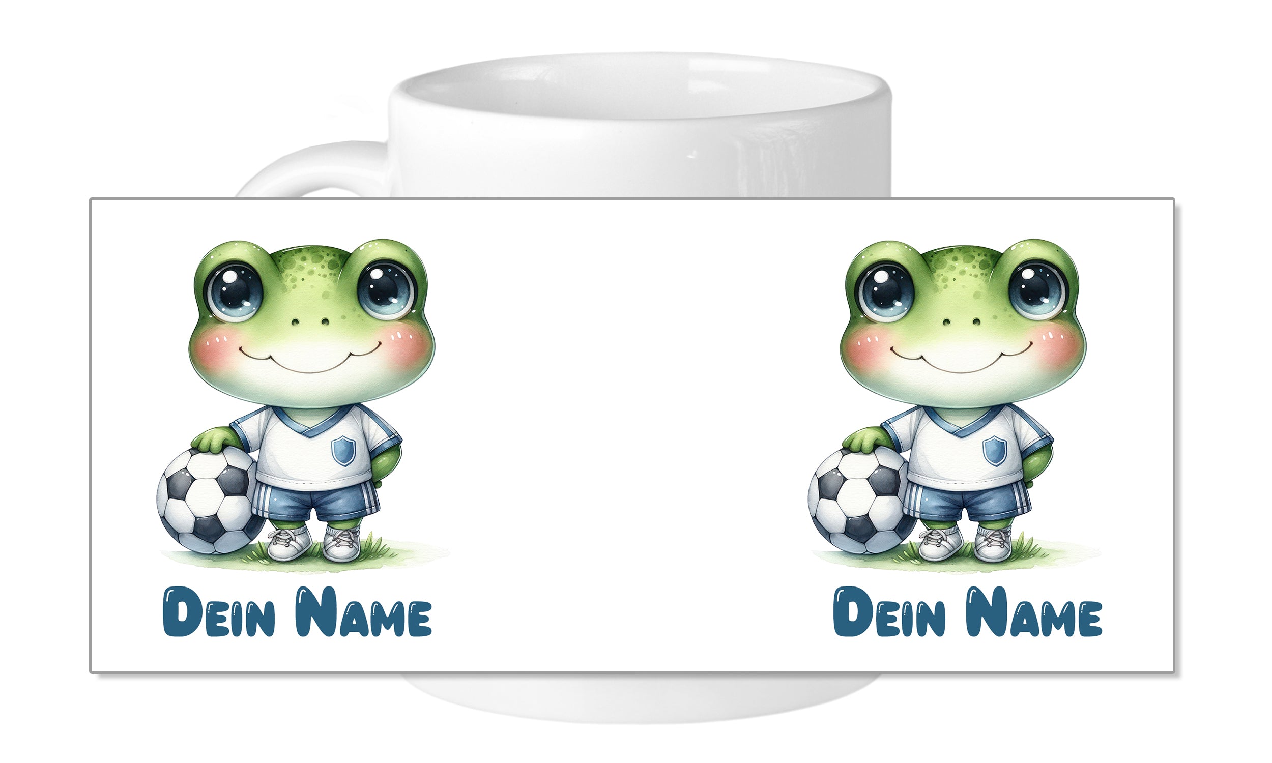 Tasse Frosch mit Fußball