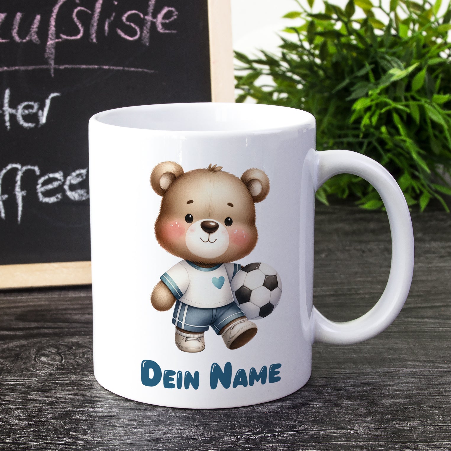 Tasse Bär mit Fußball