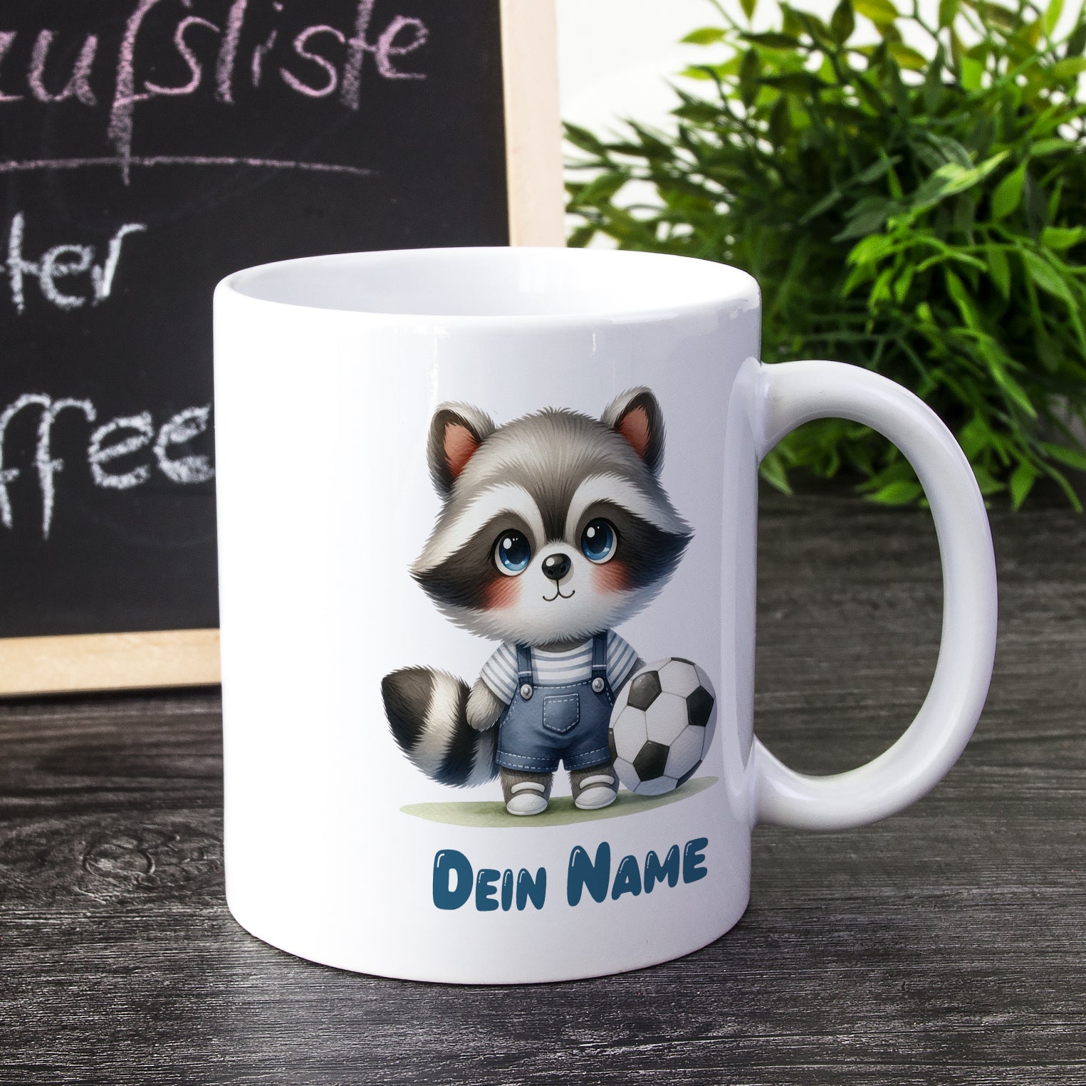 Tasse mit niedlichem Waschbären