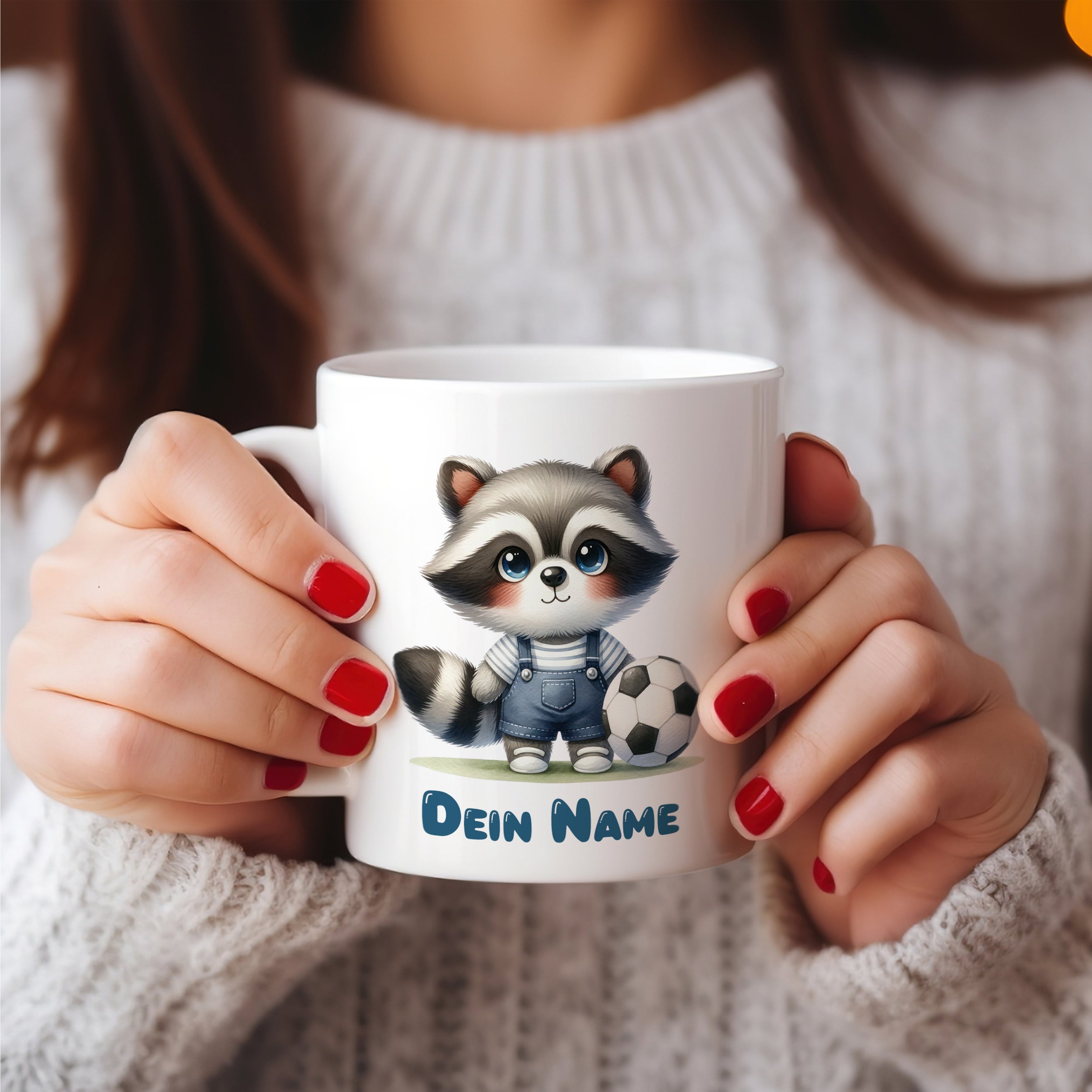 Tasse mit niedlichem Waschbären