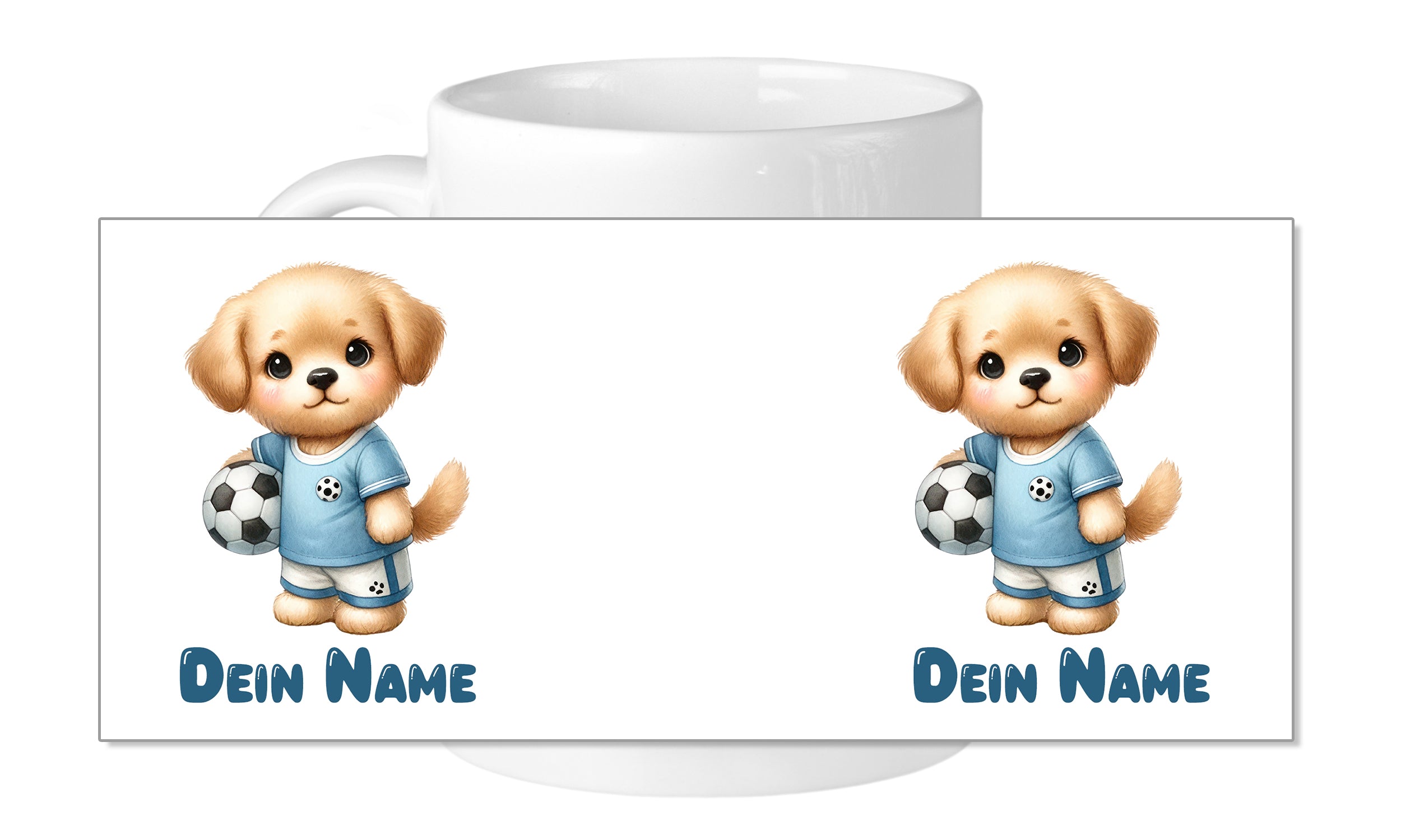 Tasse Hund mit Fußball