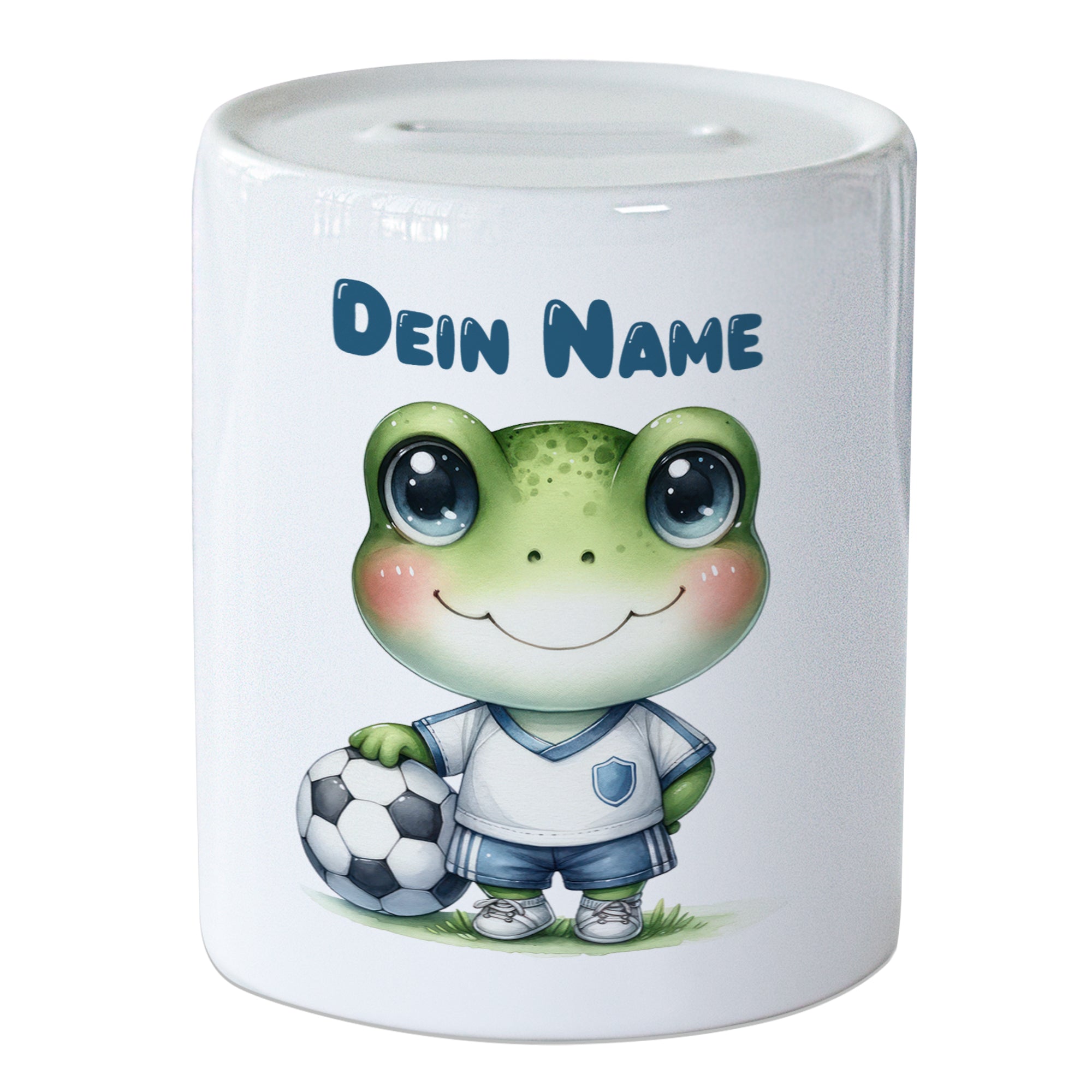 Spardose Frosch mit Fußball