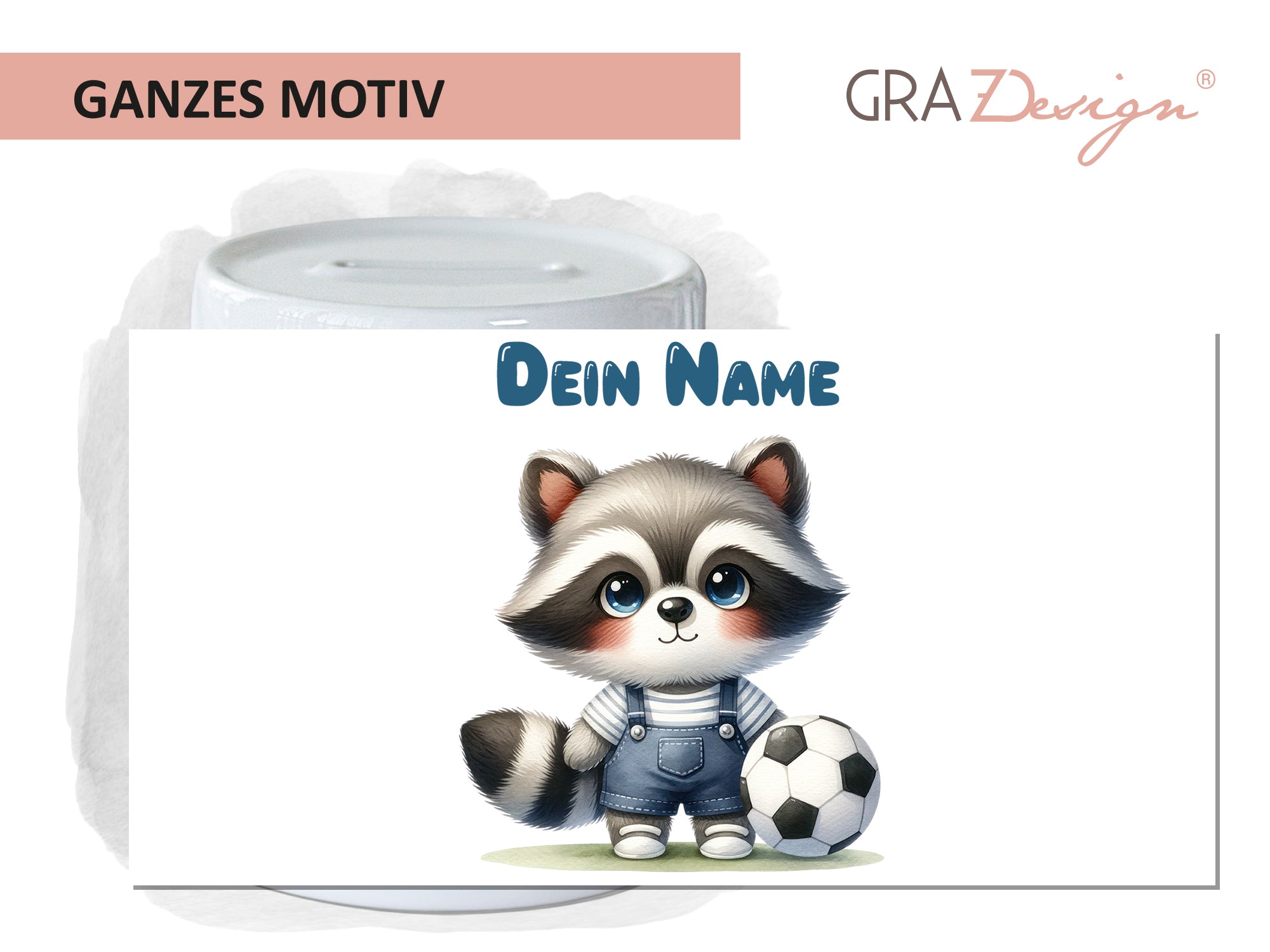 Spardose mit Waschbär