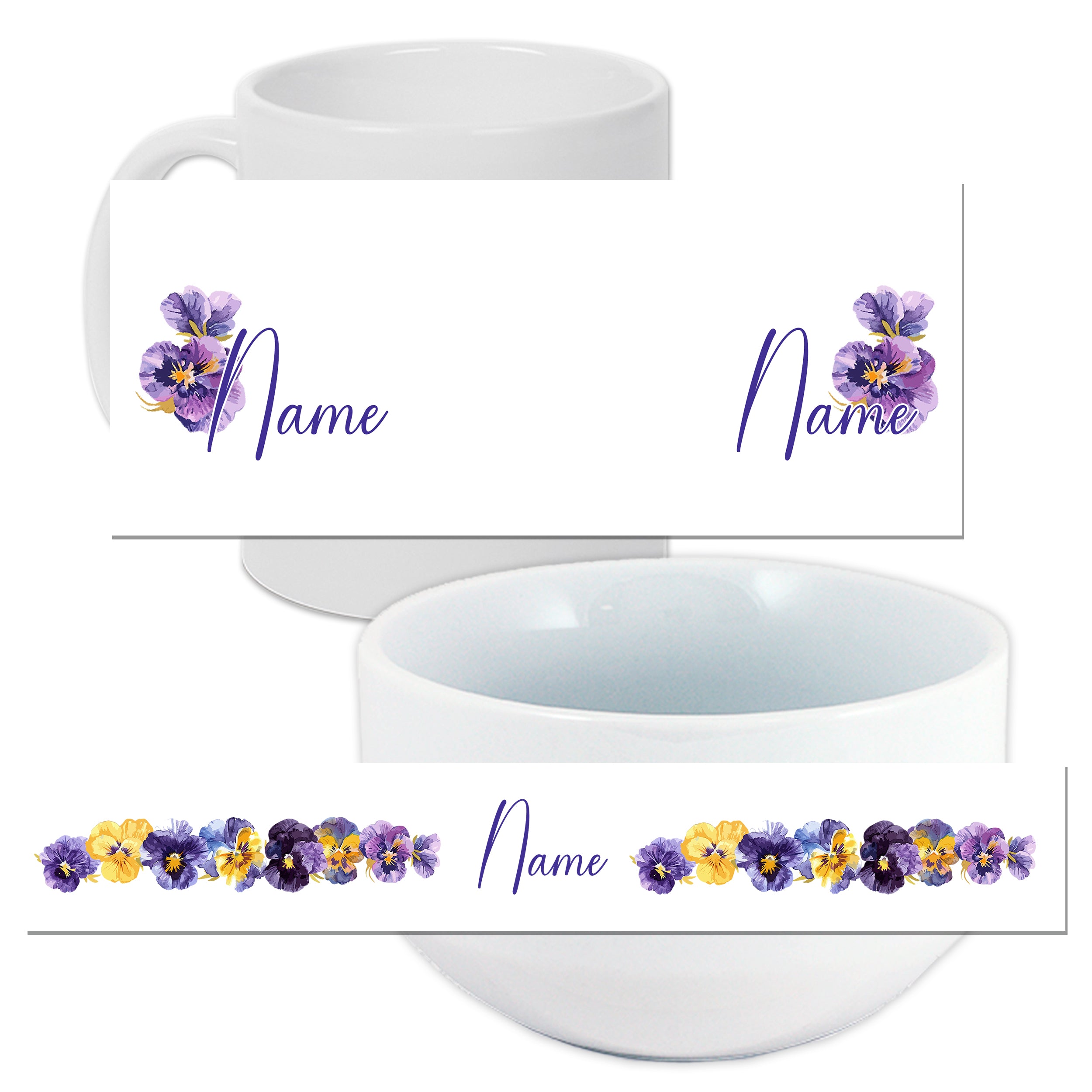 Set Müslischale mit Tasse -Veilchen