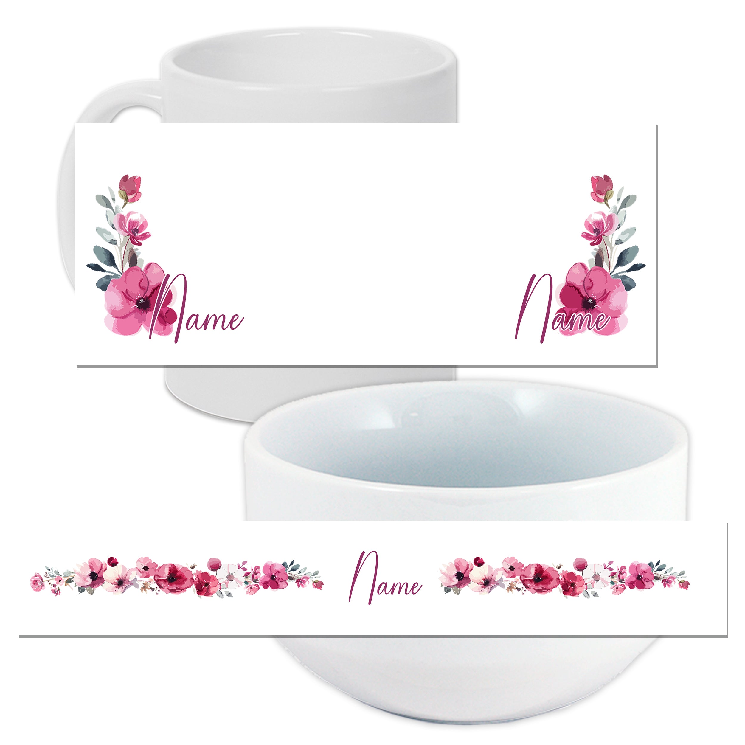 Set Müslischale mit Tasse - Blumen