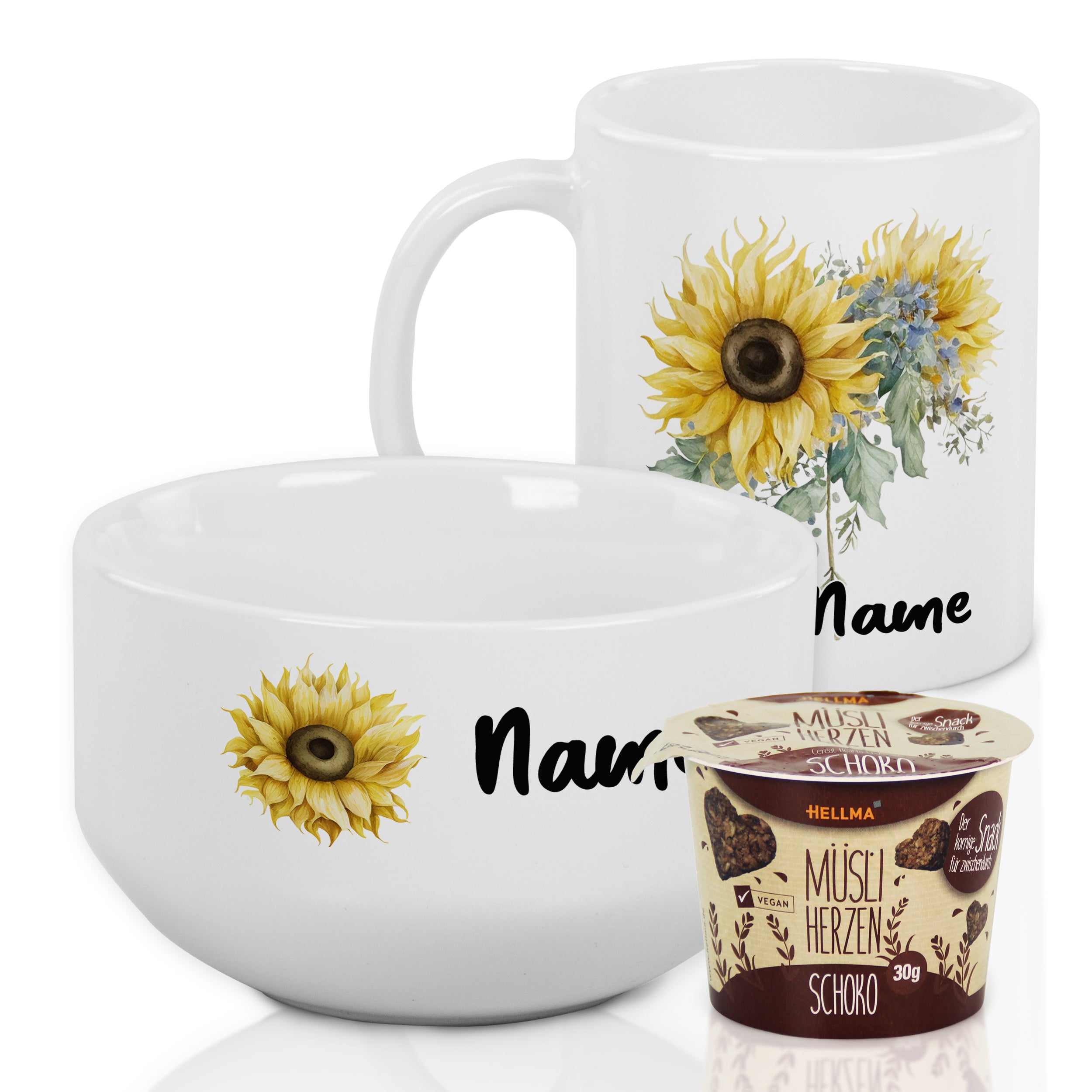 Set Müslischale mit Tasse Sonnenblume
