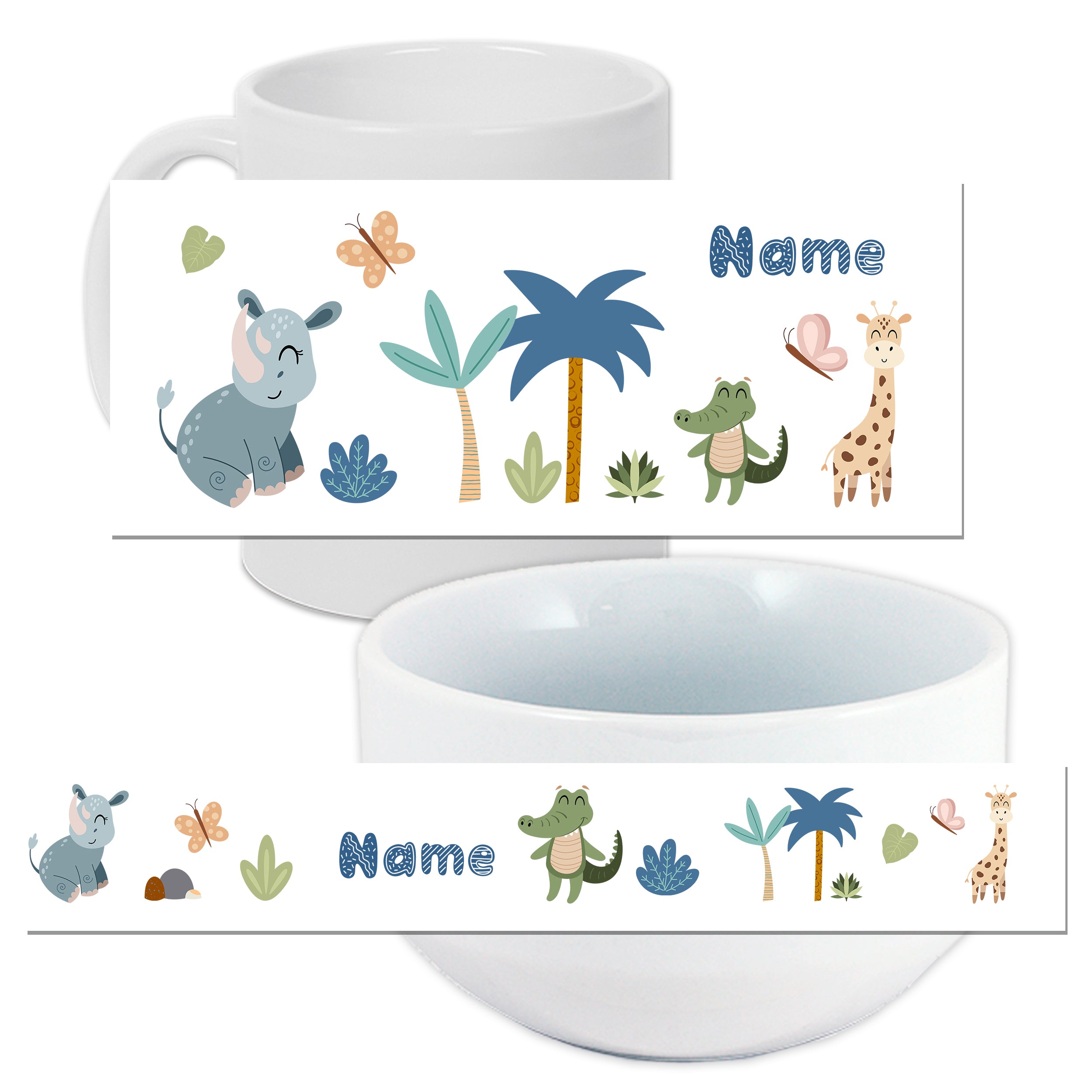 Set Müslischale mit Tasse Dschungeltiere