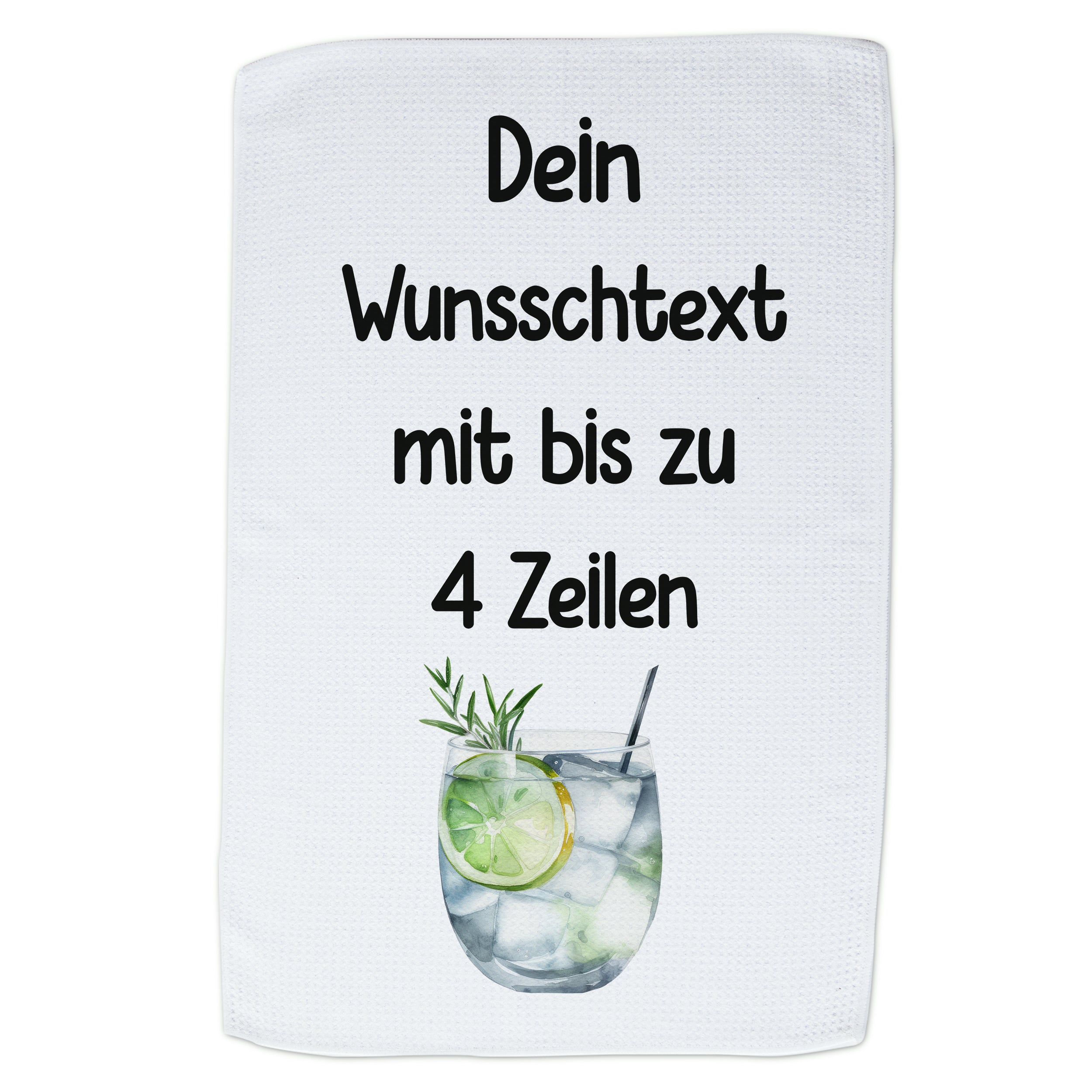 Geschirrtuch Gin Tonic mit Wunschtext bis 4 Zeilen