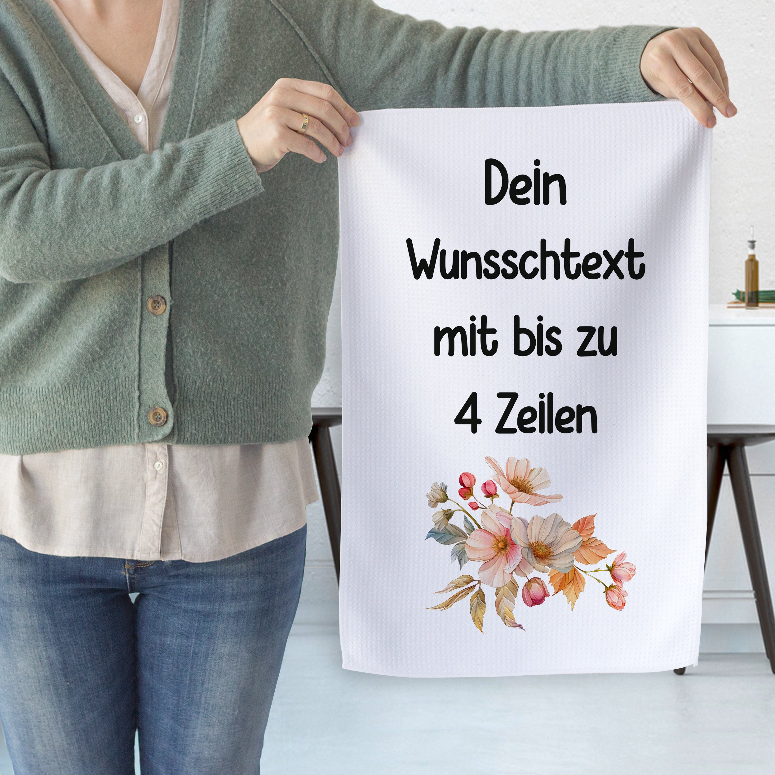 Geschirrtuch mit Blumendesign