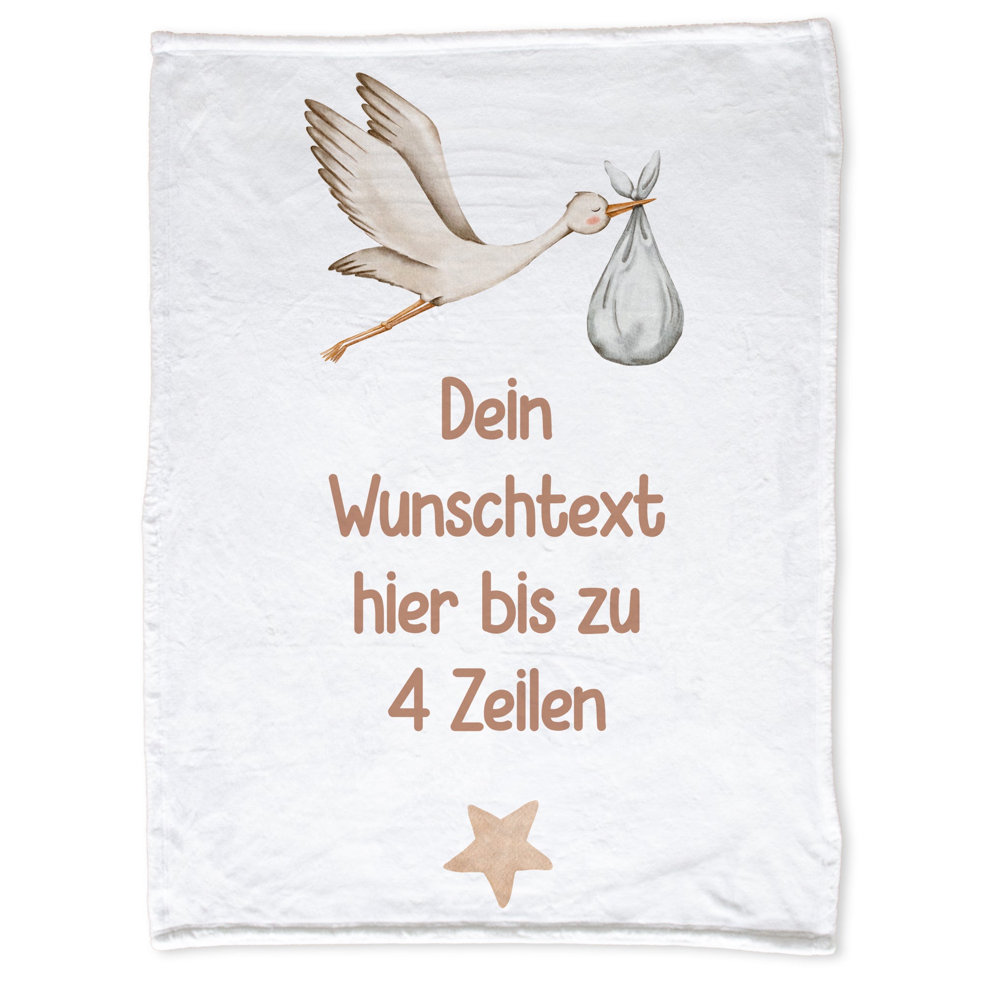 Babydecke mit Storch - Willkommen, kleines Wunder!