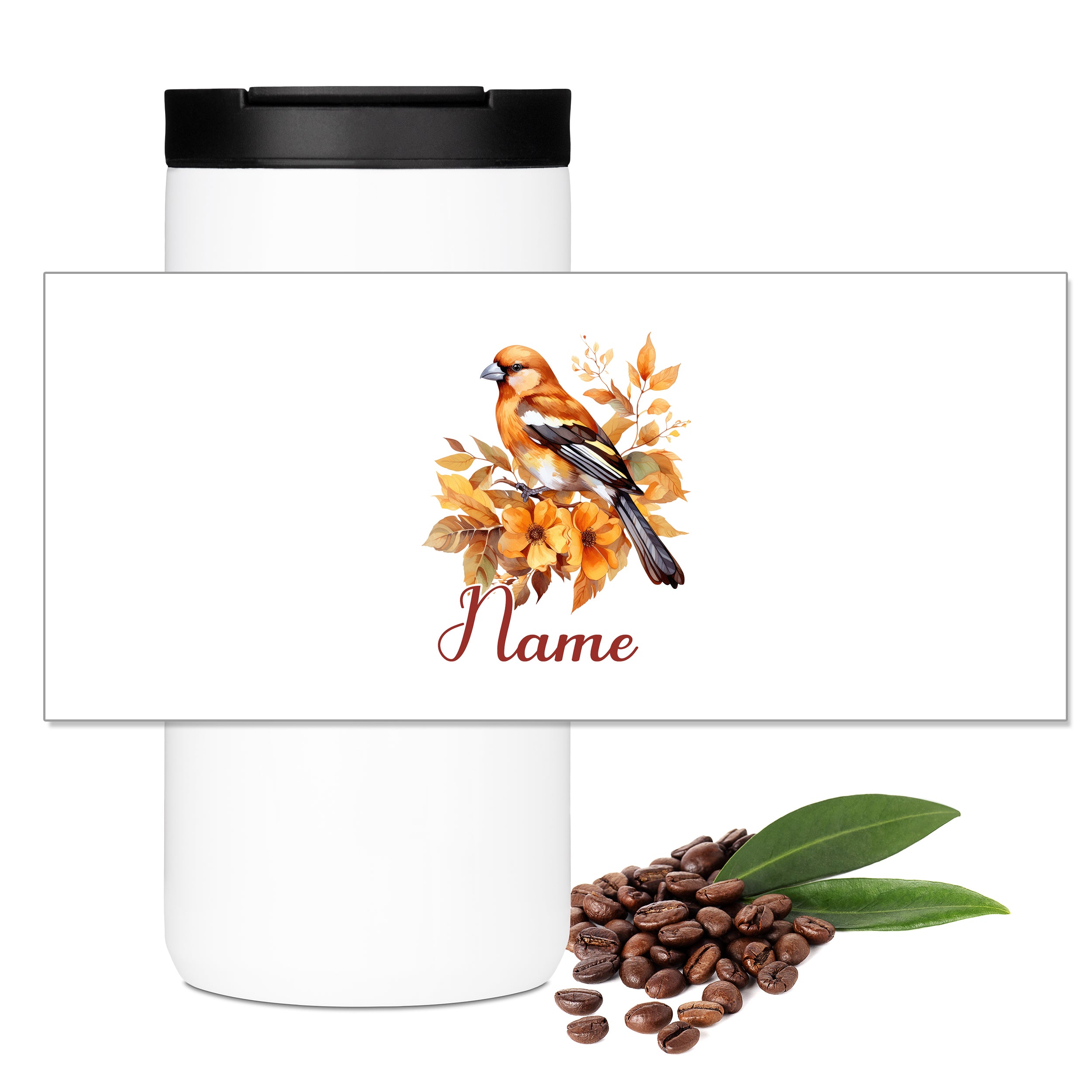 Kaffeebecher mit Rotkehlchen