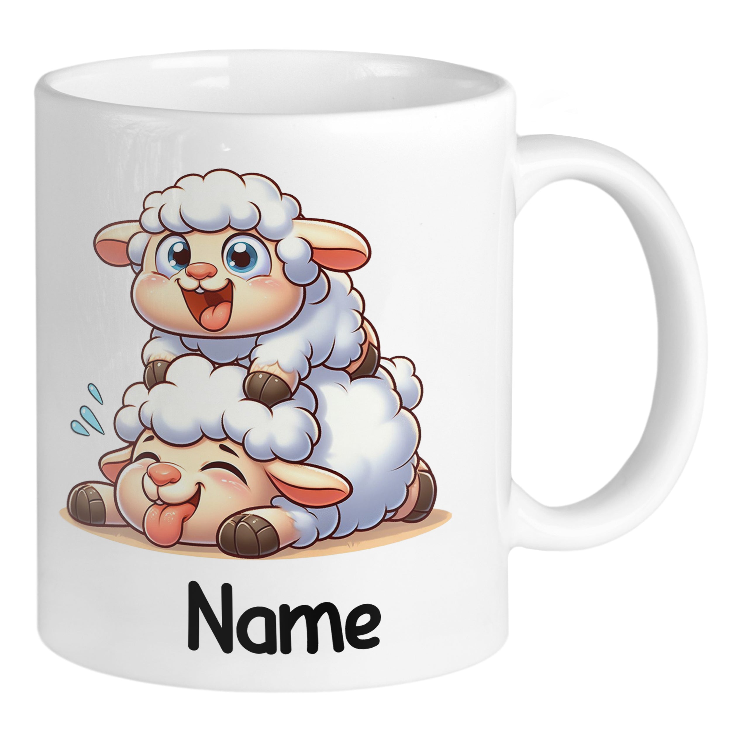 Tasse mit lustigen Schafen