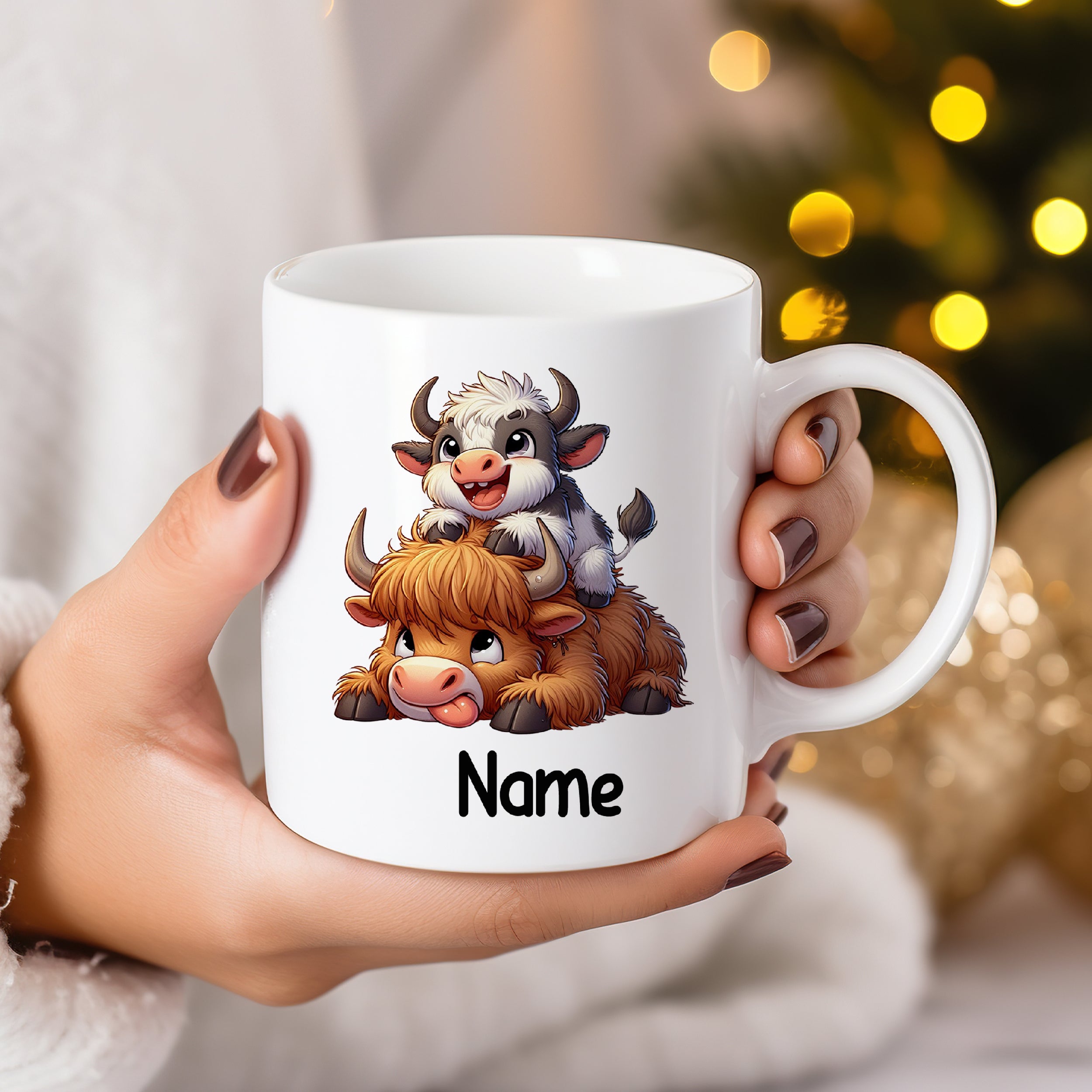 Tasse mit niedlichen Kühen
