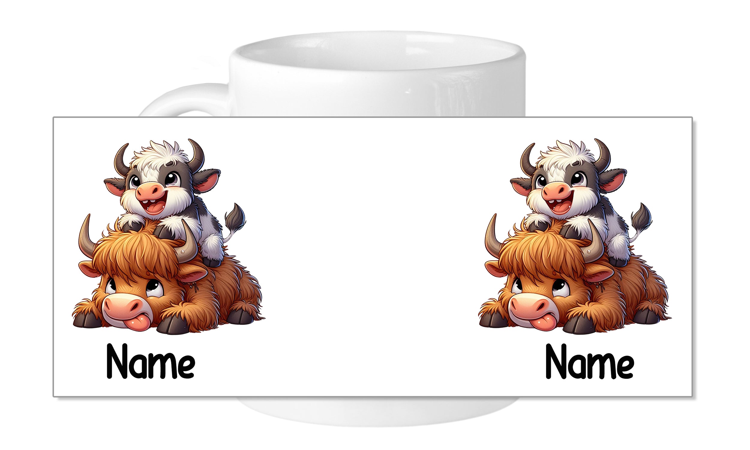 Tasse mit niedlichen Kühen