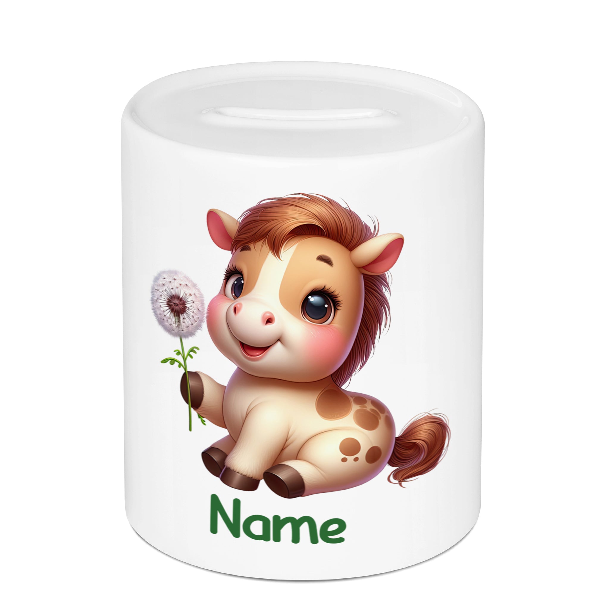 Spardose mit niedlichem Fohlen