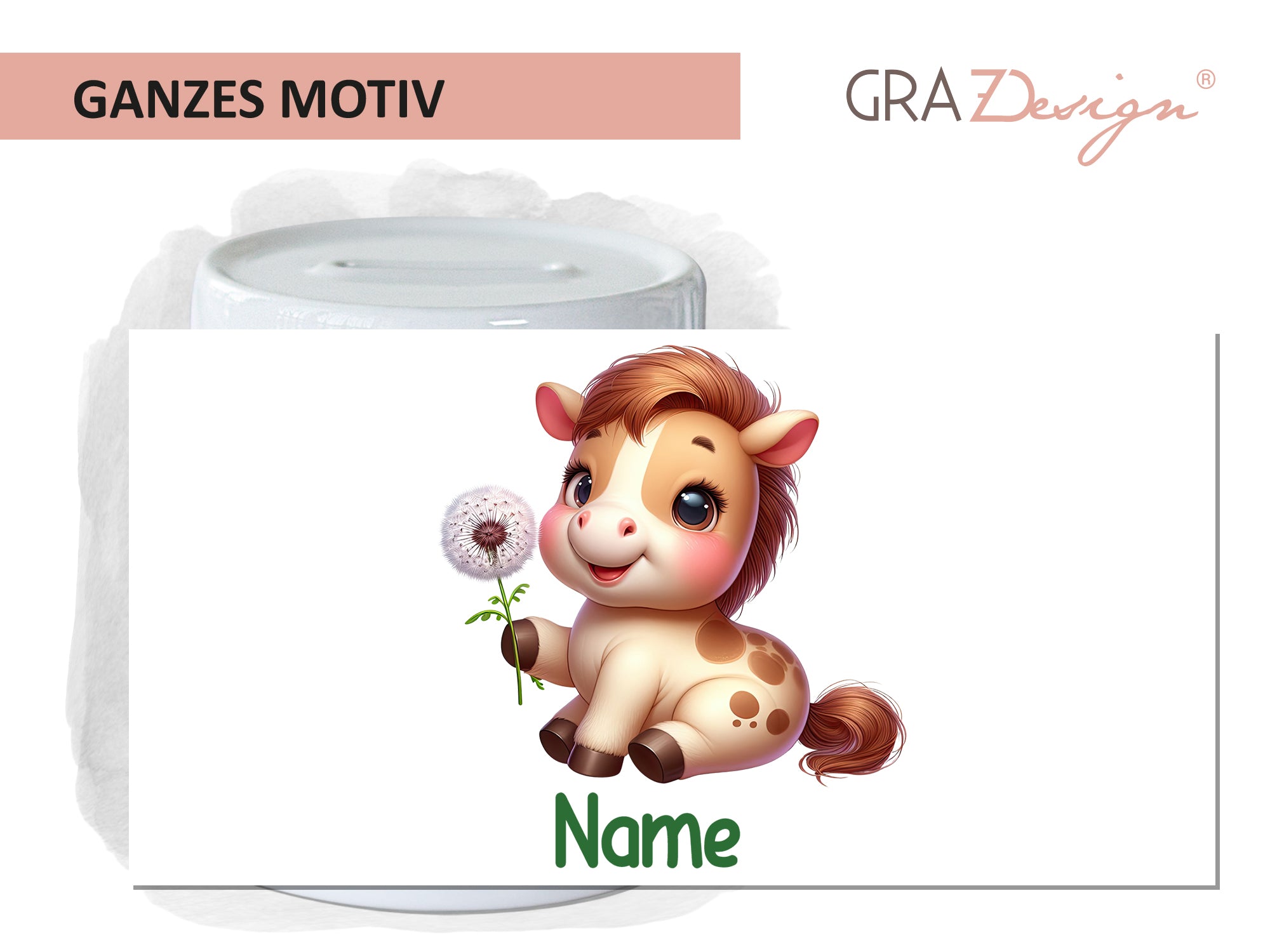 Spardose mit niedlichem Fohlen