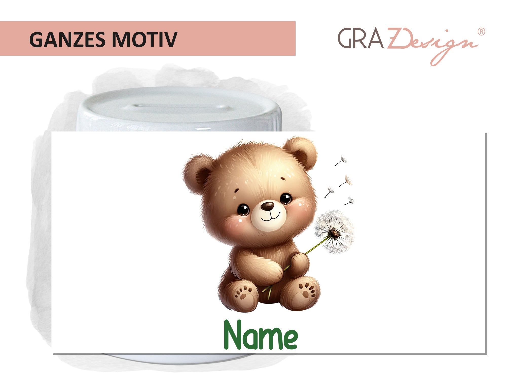 Spardose mit niedlichem Bärenmotiv