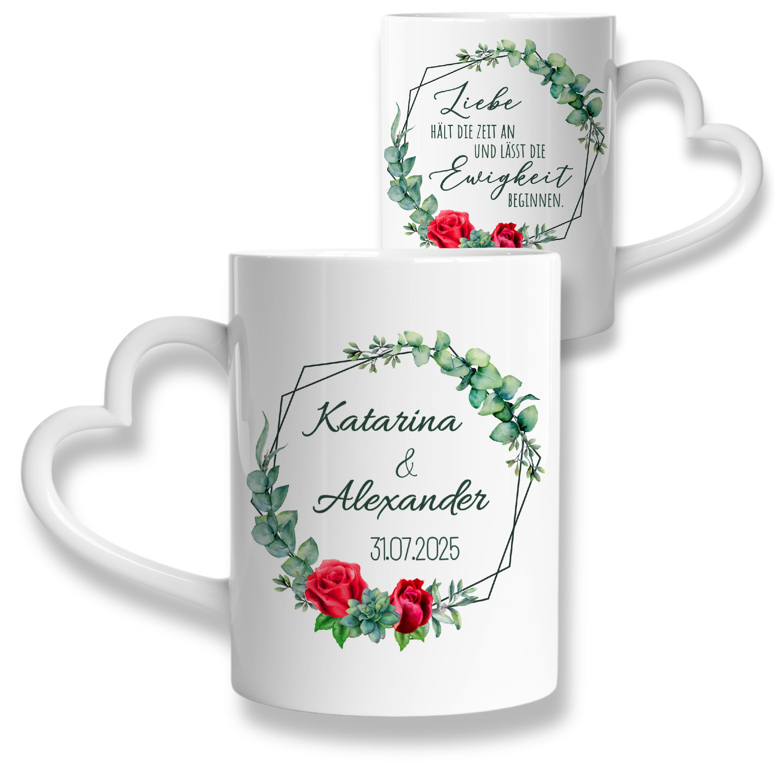 Tasse mit Herzhenkel - Liebe, die verbindet