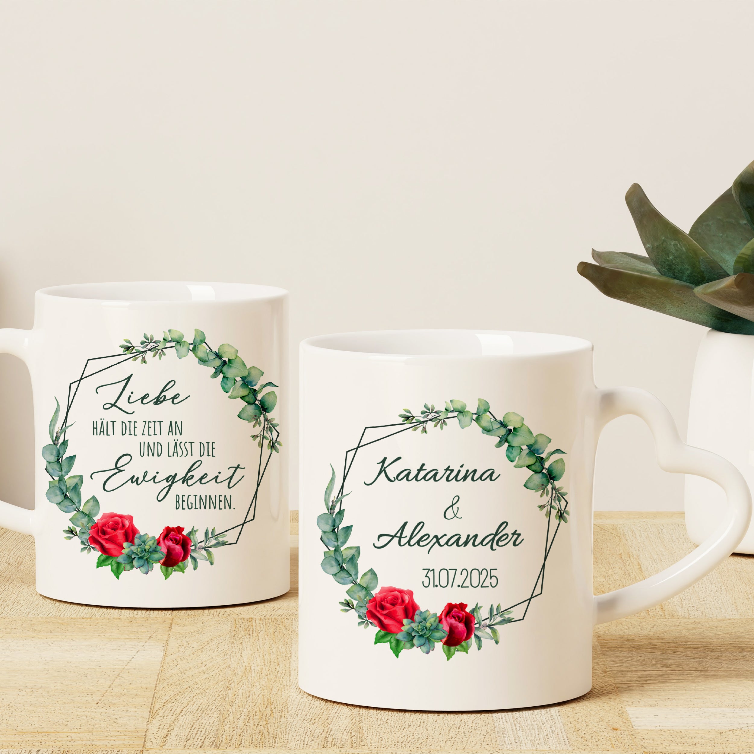 Tasse mit Herzhenkel - Liebe, die verbindet