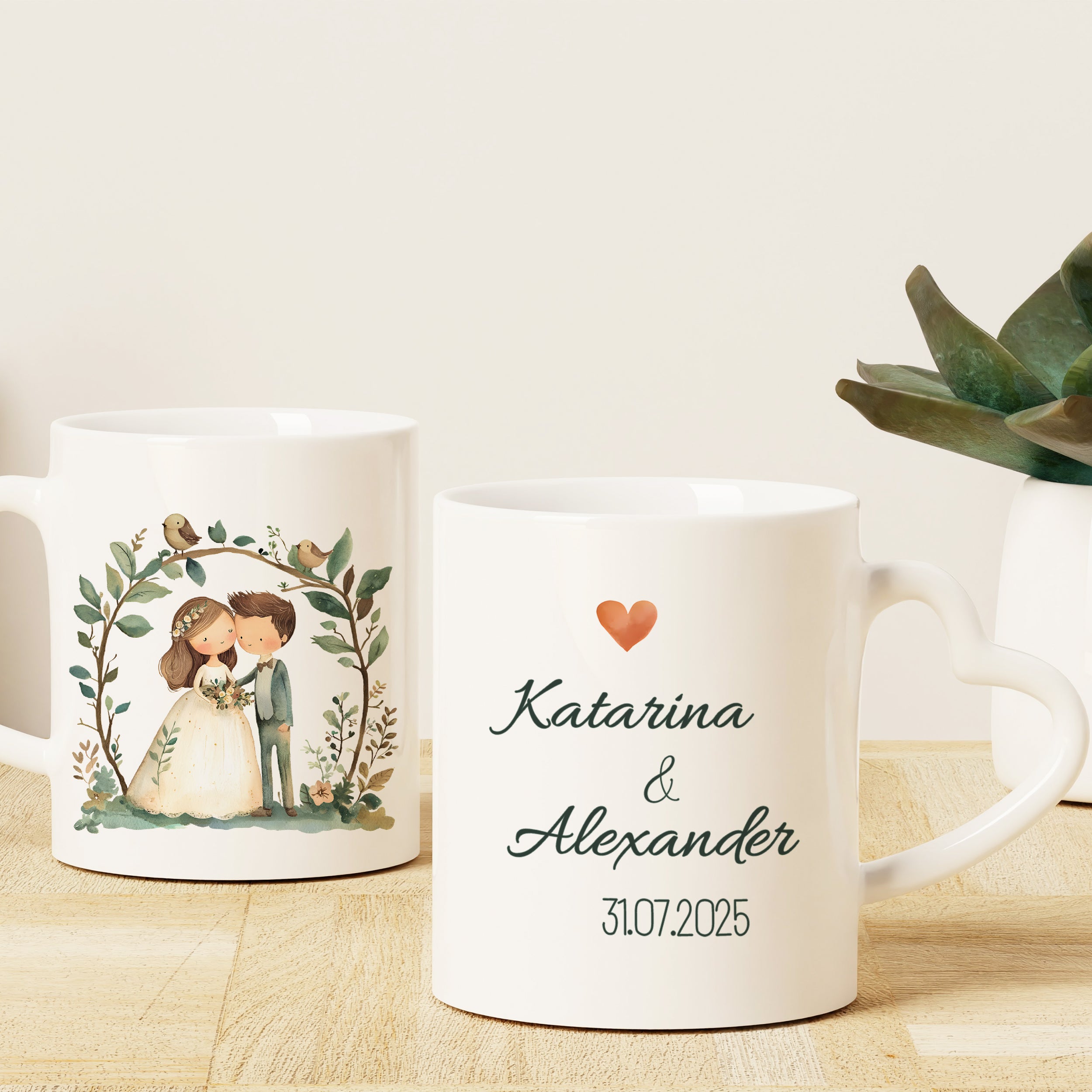 Tasse mit Herzhenkel für unvergessliche Momente