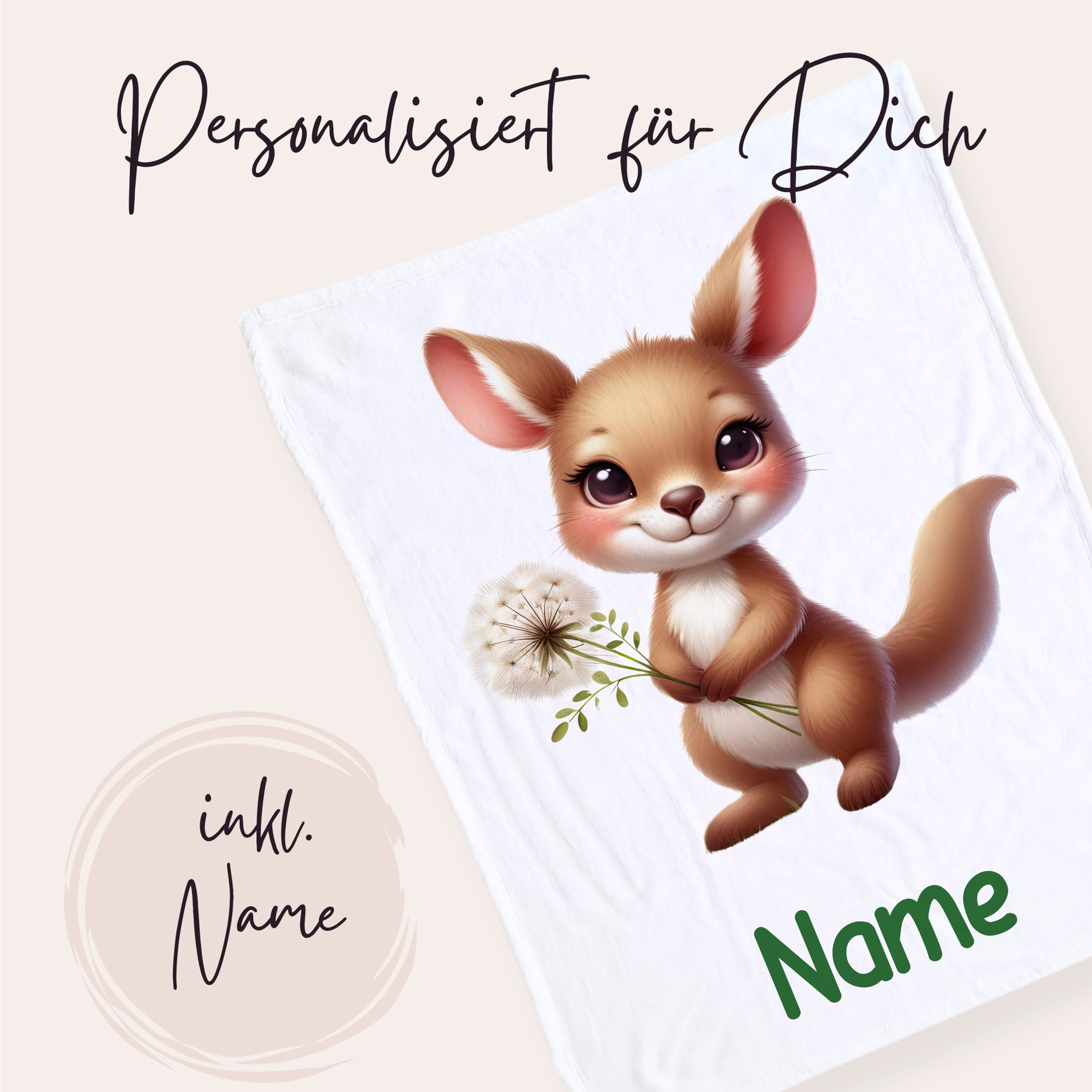 Babydecke mit süßem Känguru