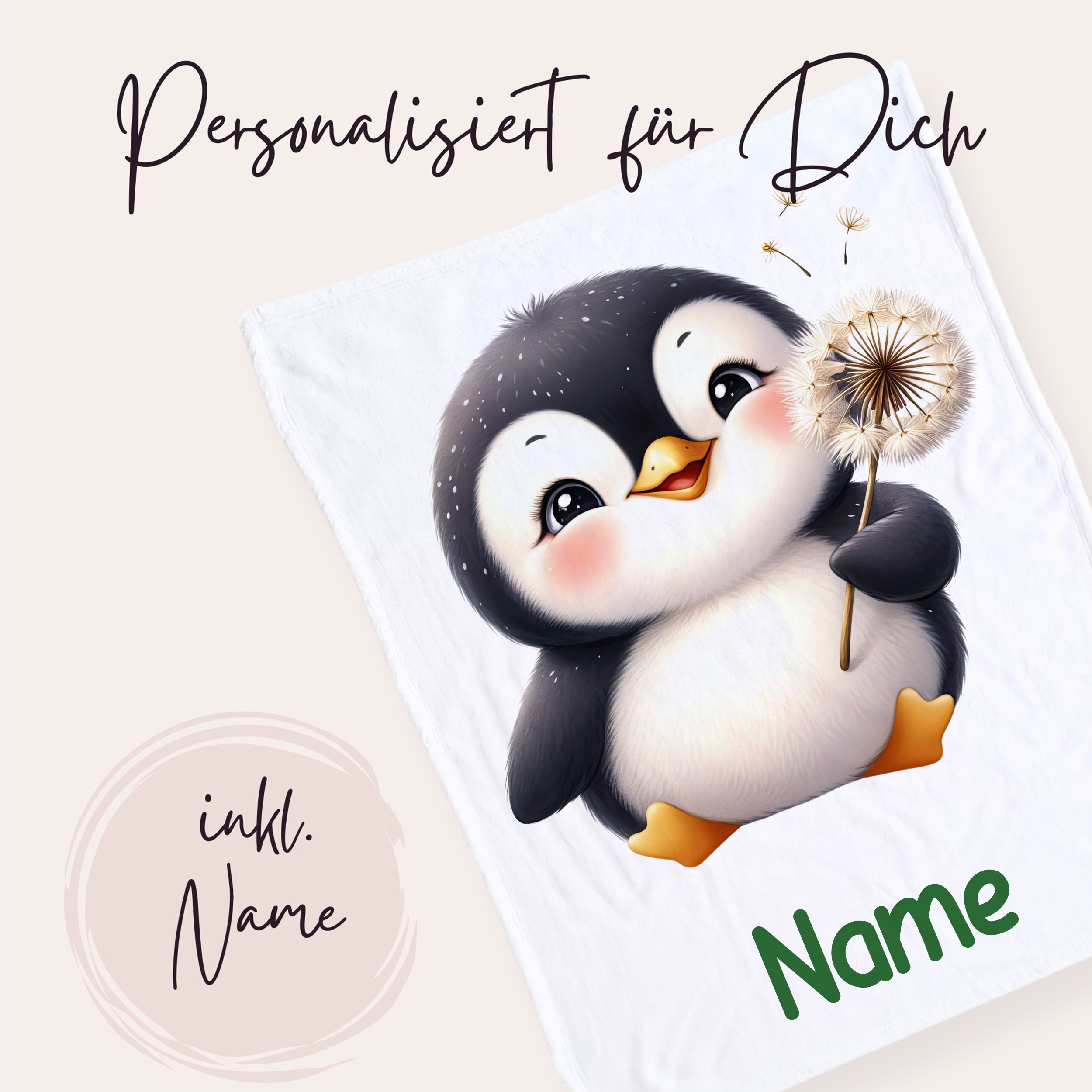 Babydecke Pinguin