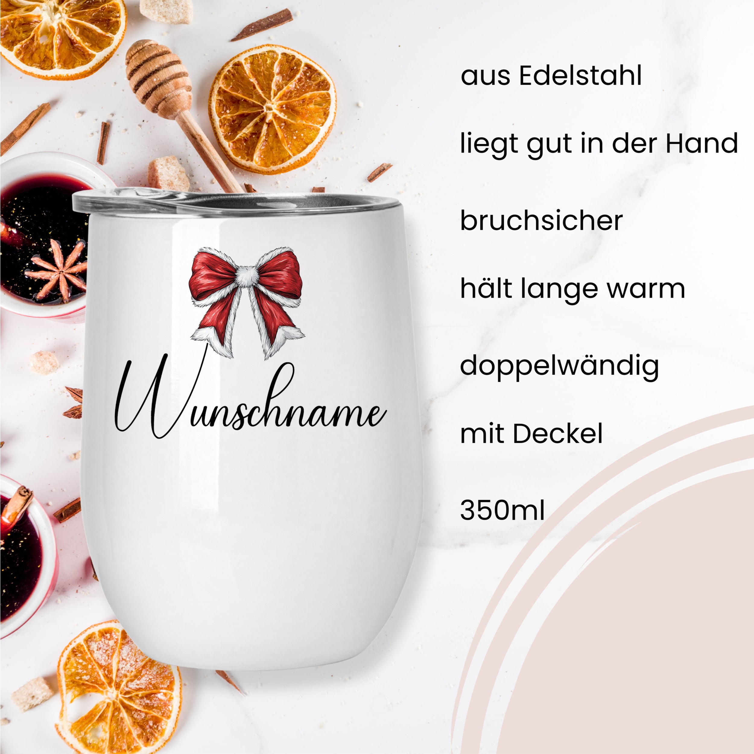 Zwei Glühweinbecher Set mit Schleifenmotiv