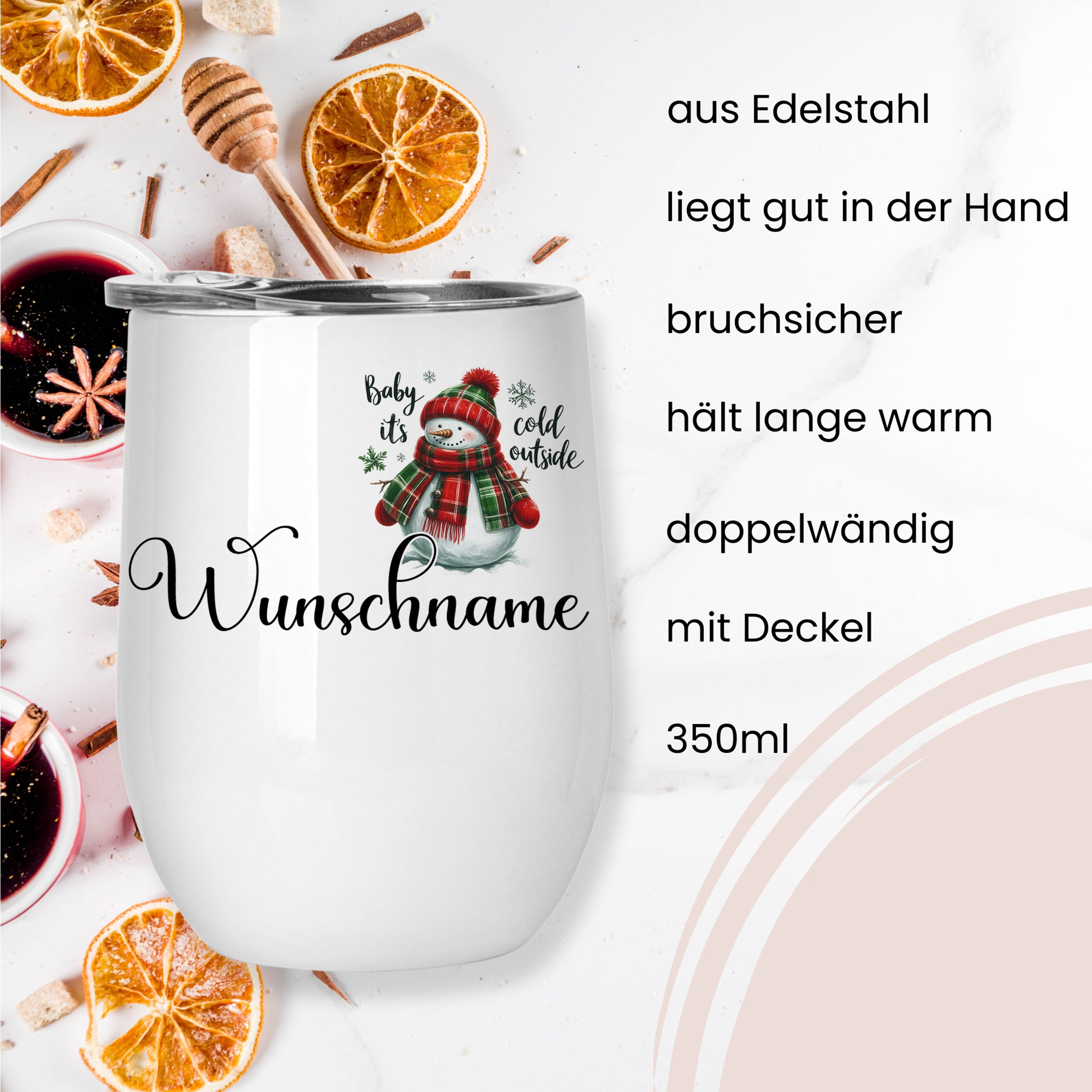 Zwei Glühweinbecher Set mit Weihnachtsmannmotiv