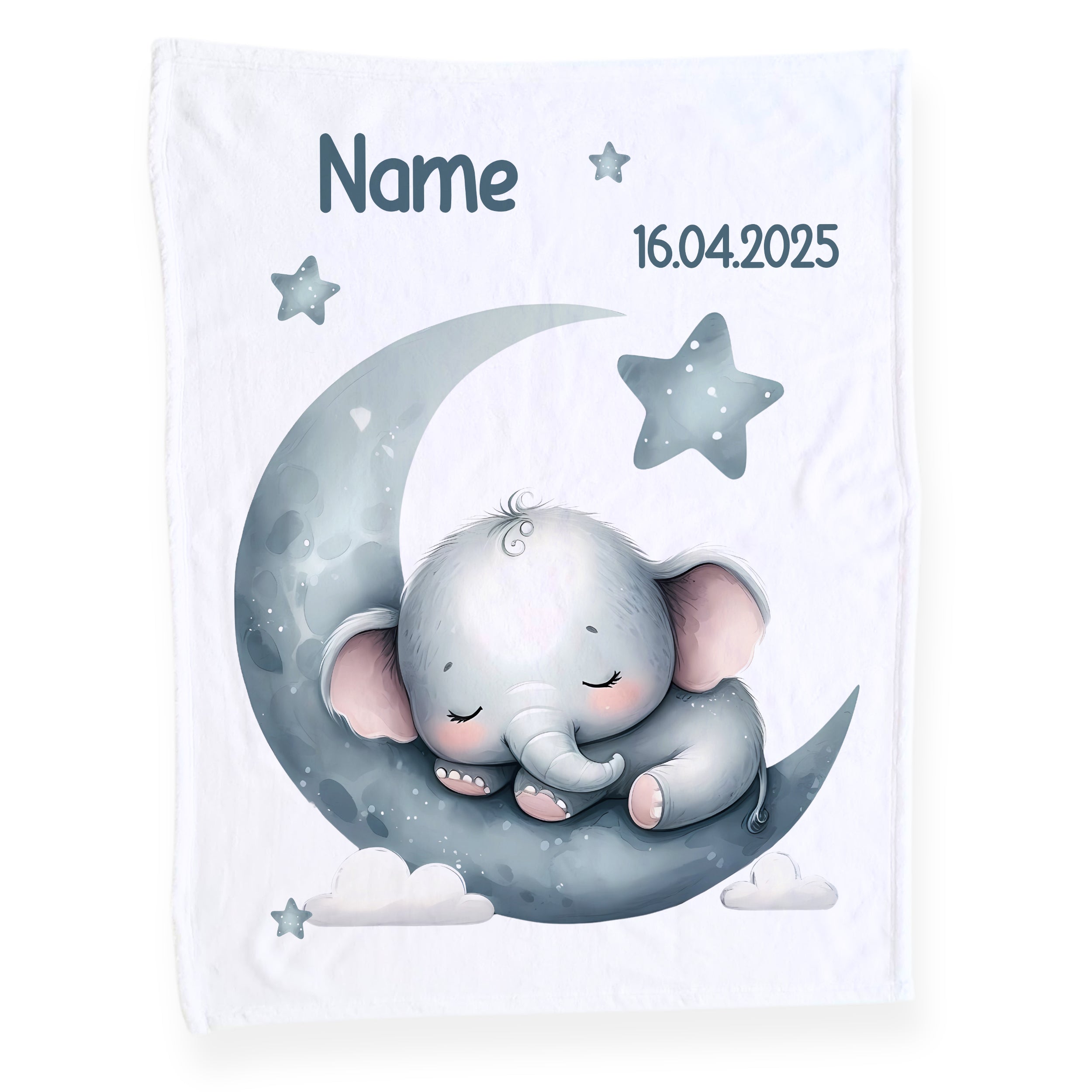 Babydecke mit schlafendem Elefanten - Sanfte Träume für dein Baby