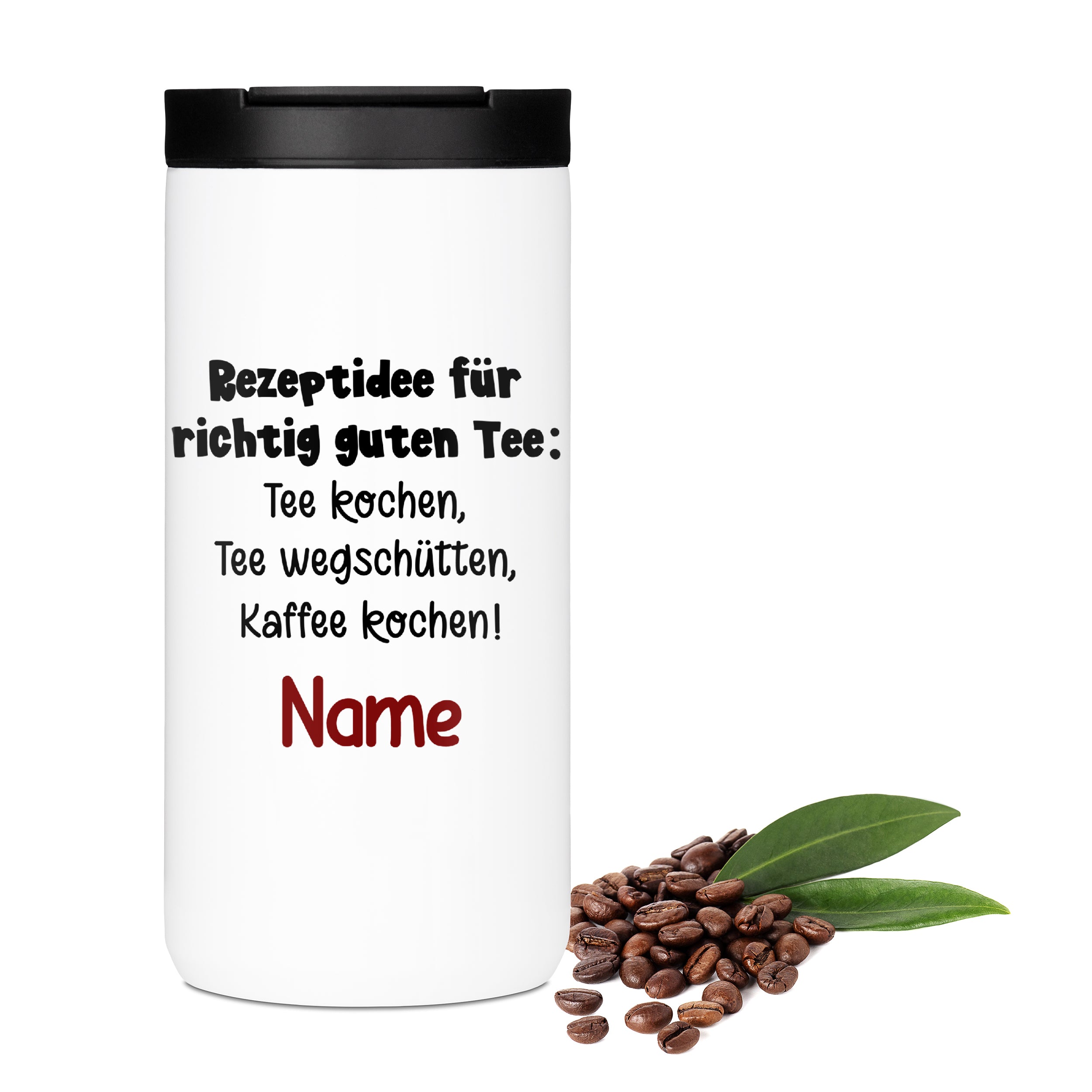 Kaffeebecher mit Tee-Rezept