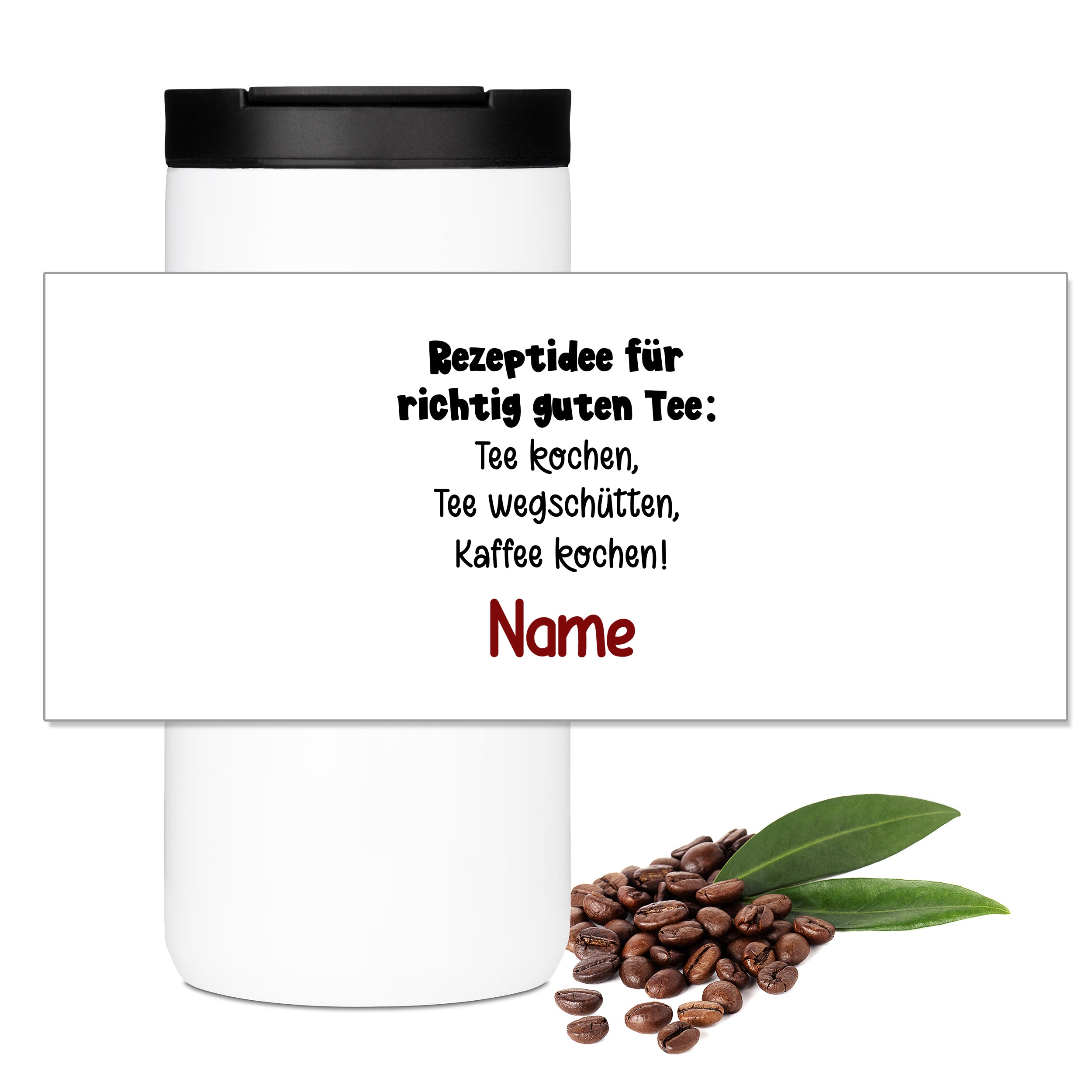 Kaffeebecher mit Tee-Rezept