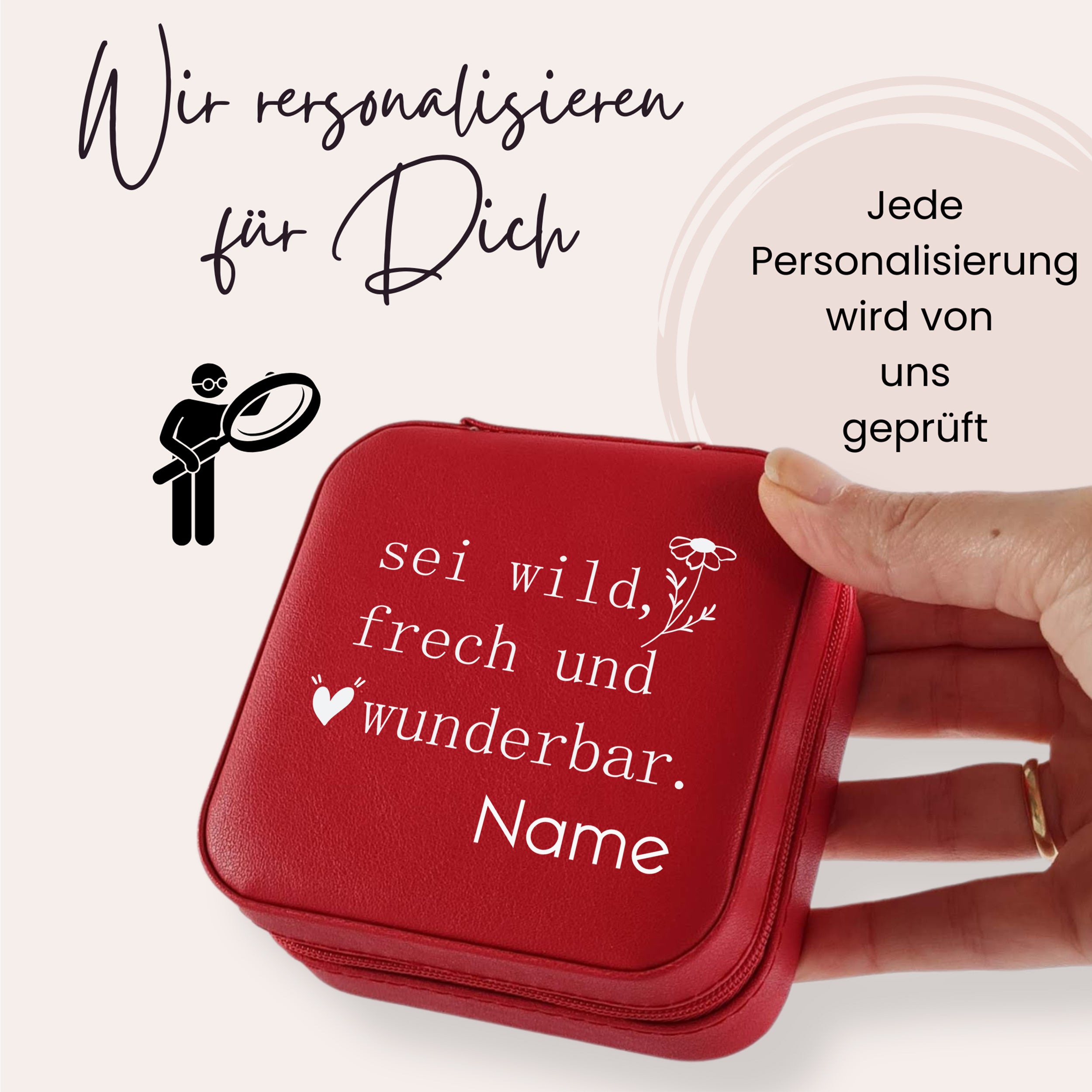 Schmuckkästchen mit blumigem Spruch - Für wilde Herzen