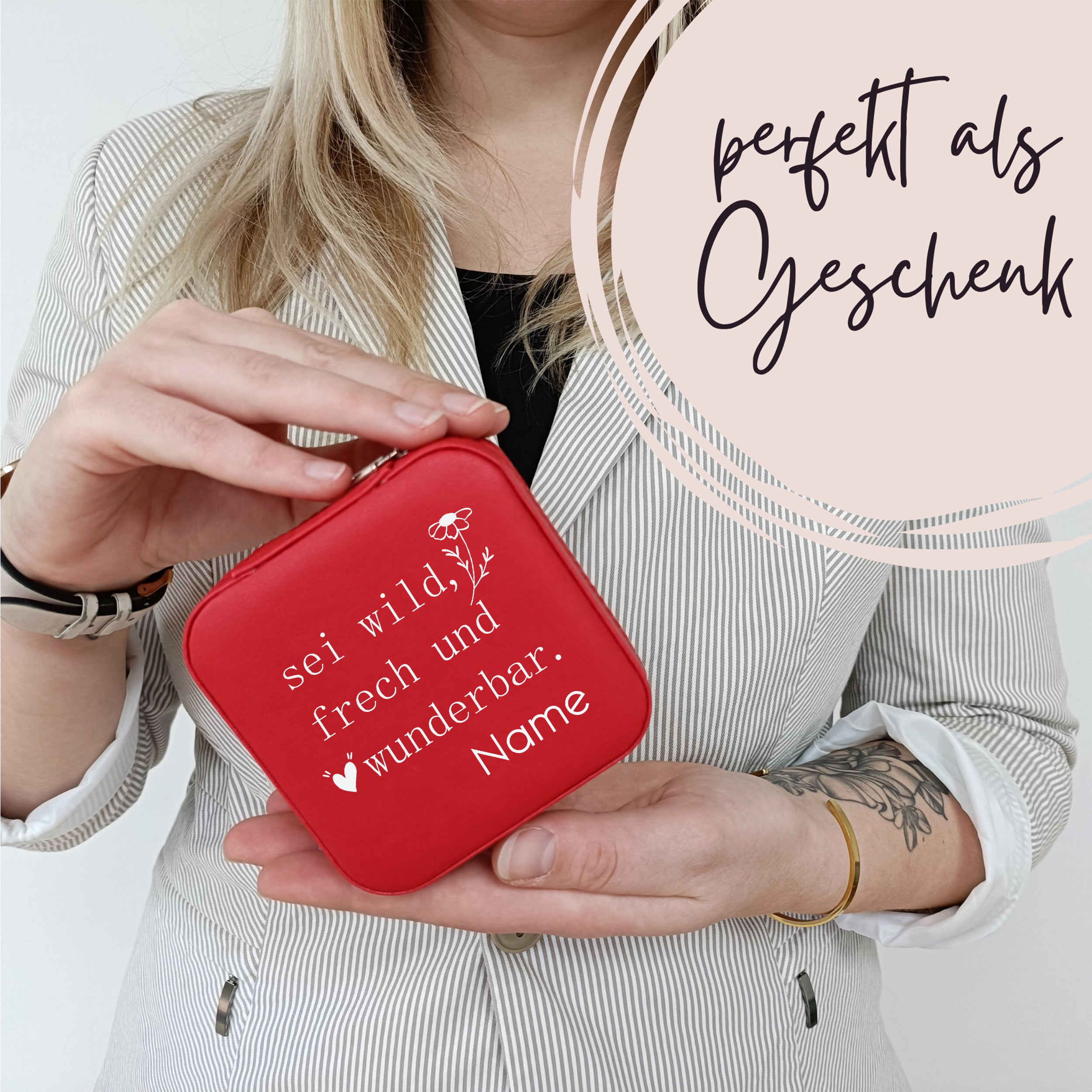 Schmuckkästchen mit blumigem Spruch - Für wilde Herzen