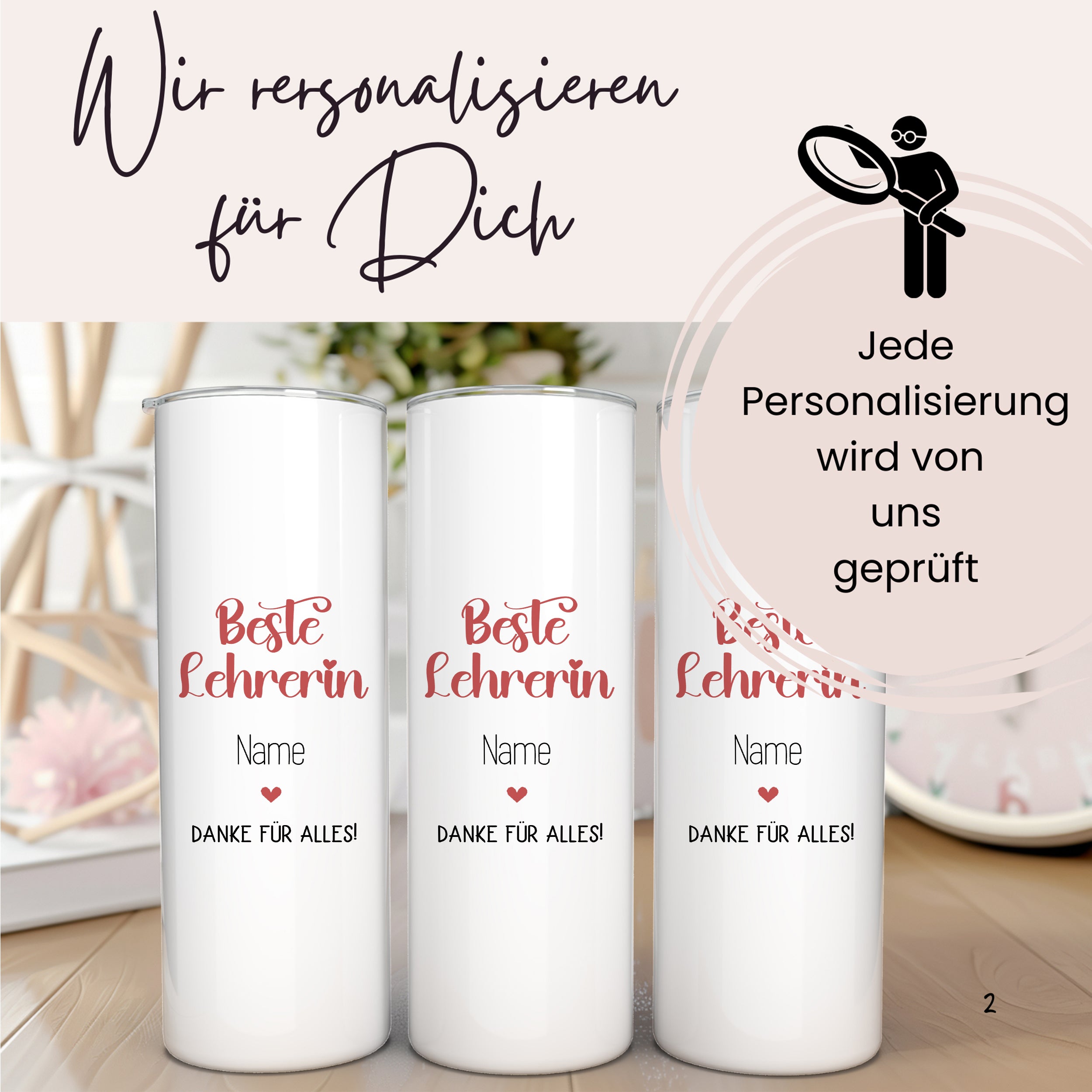 Thermobecher Beste Lehrerin - Ein Dankeschön für deine Hingabe