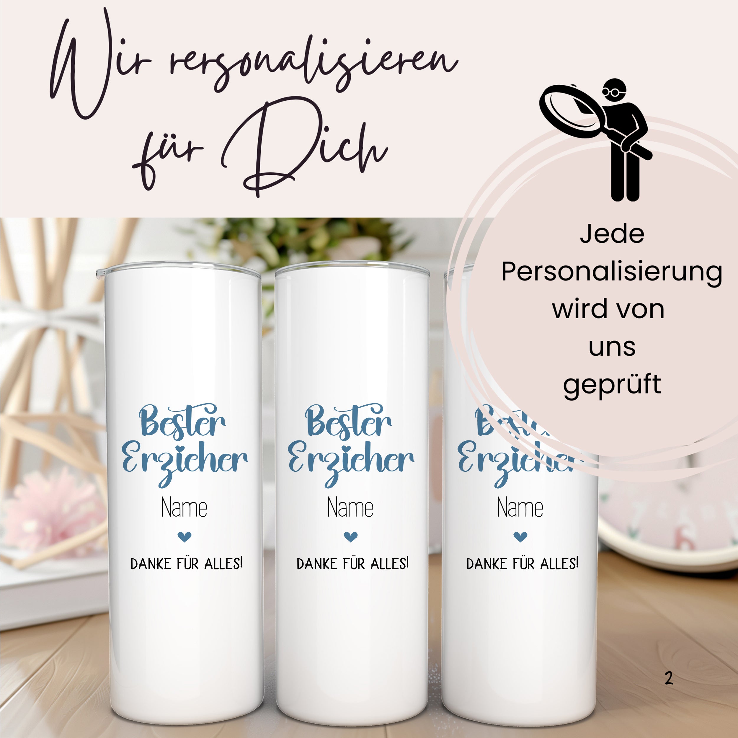 Thermobecher Bester Erzieher - Ein Dankeschön für Alles