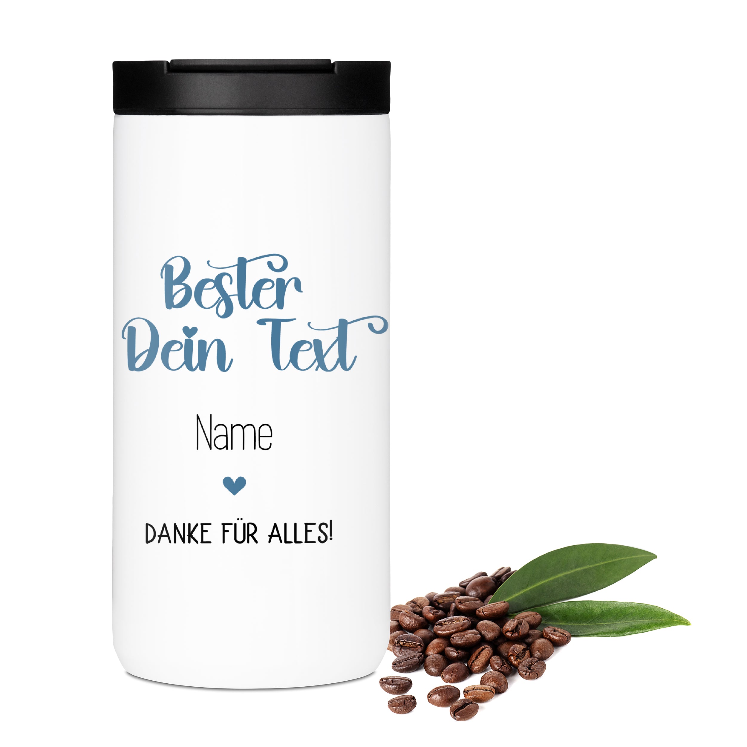 Kaffeebecher mit personalisierbarem Text