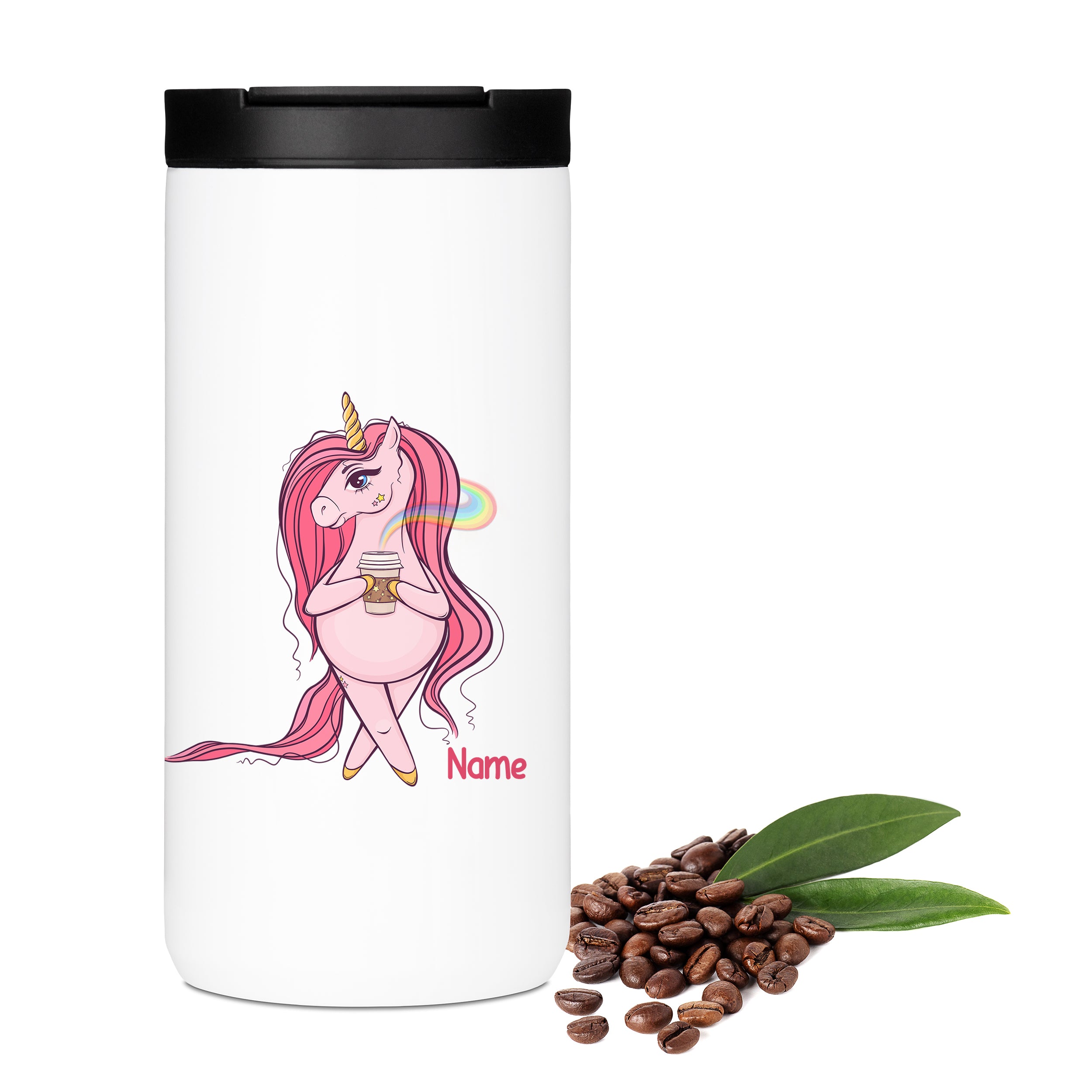 Kaffeebecher Einhorn mit Regenbogen