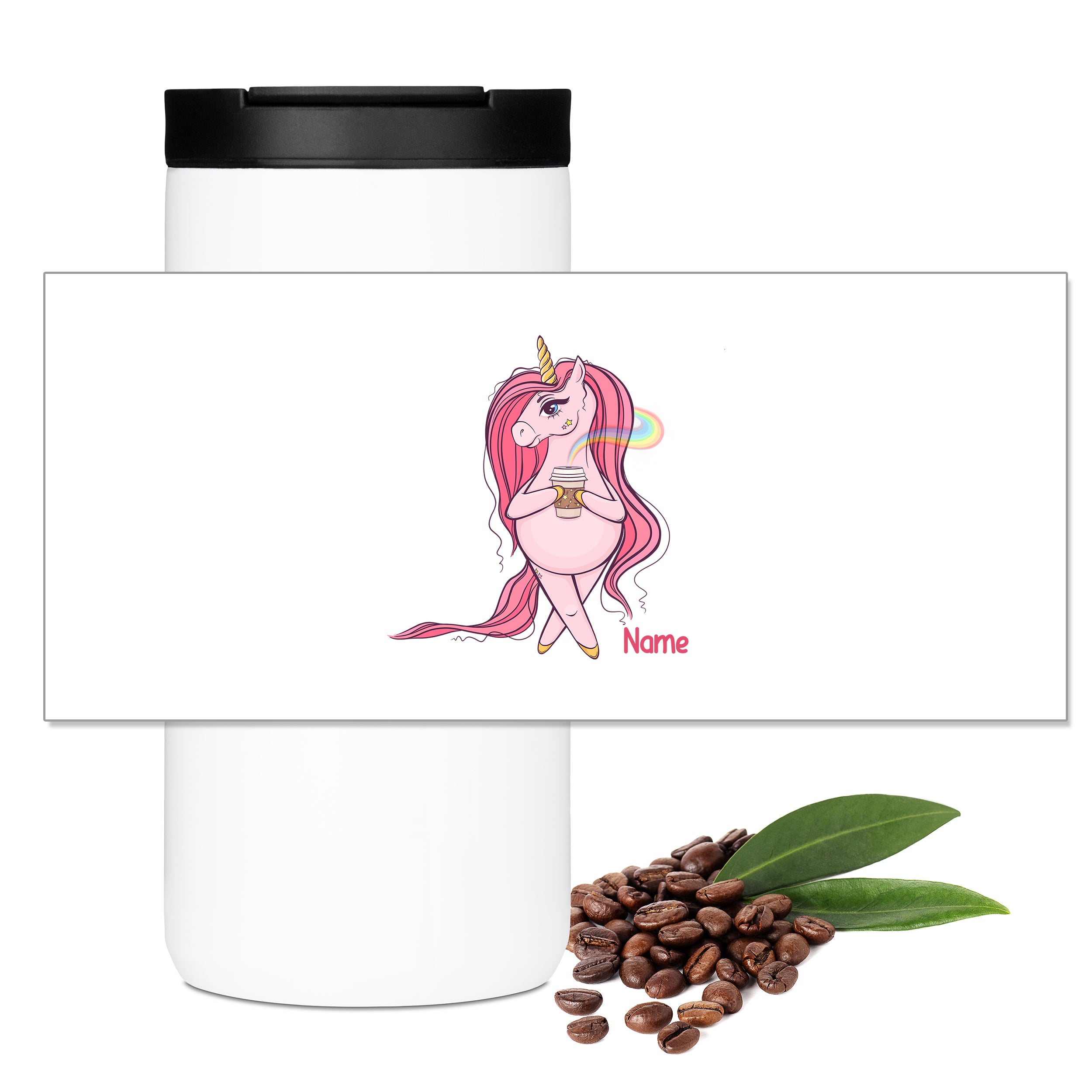 Kaffeebecher Einhorn mit Regenbogen