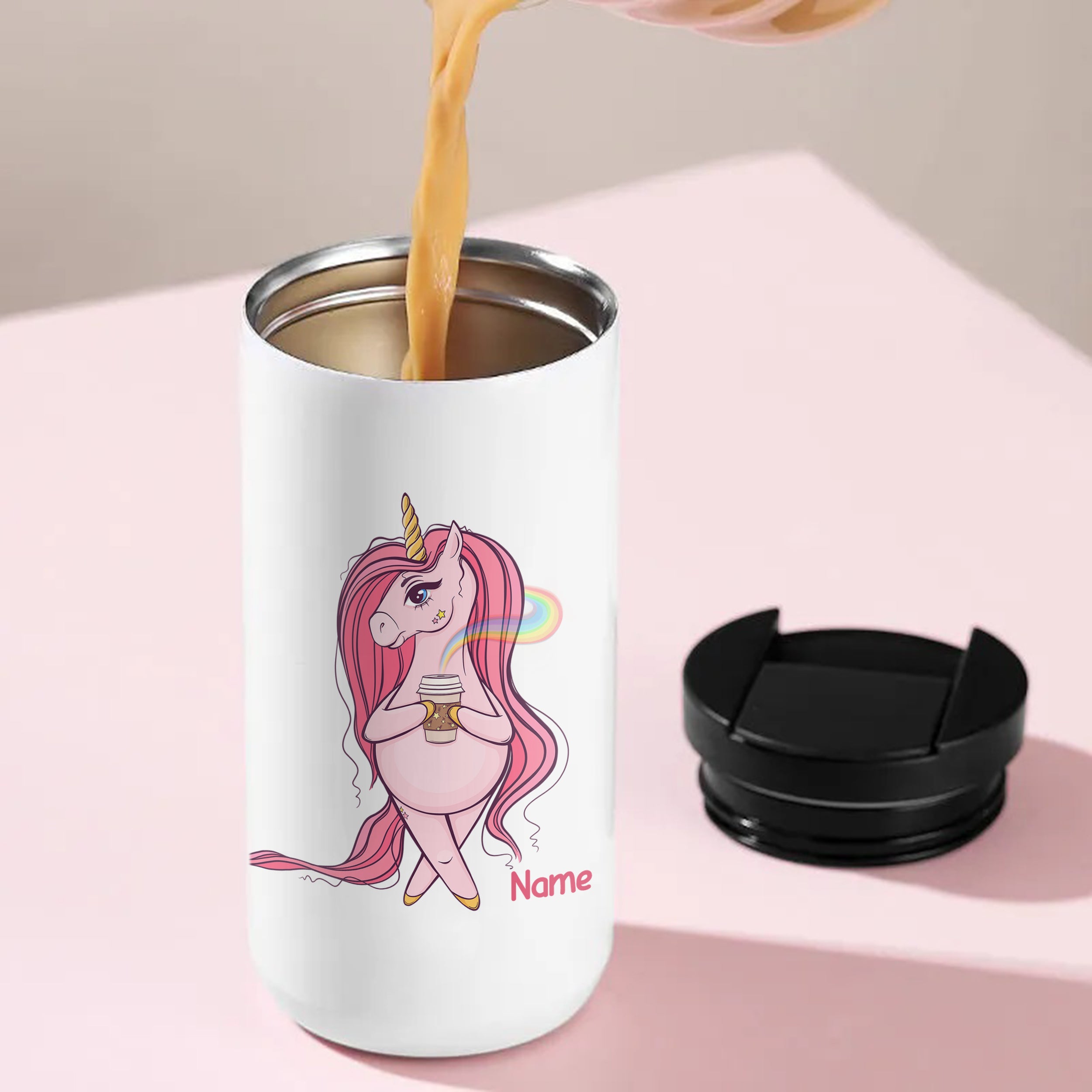 Kaffeebecher Einhorn mit Regenbogen