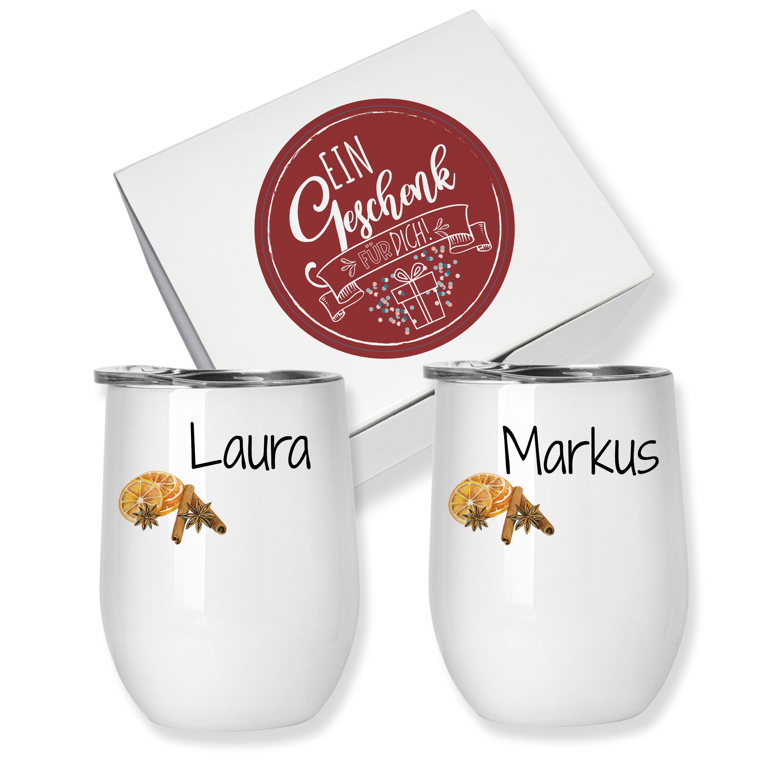 Weinbecher Set mit personalisierbarem Namen - Besondere Momente feiern