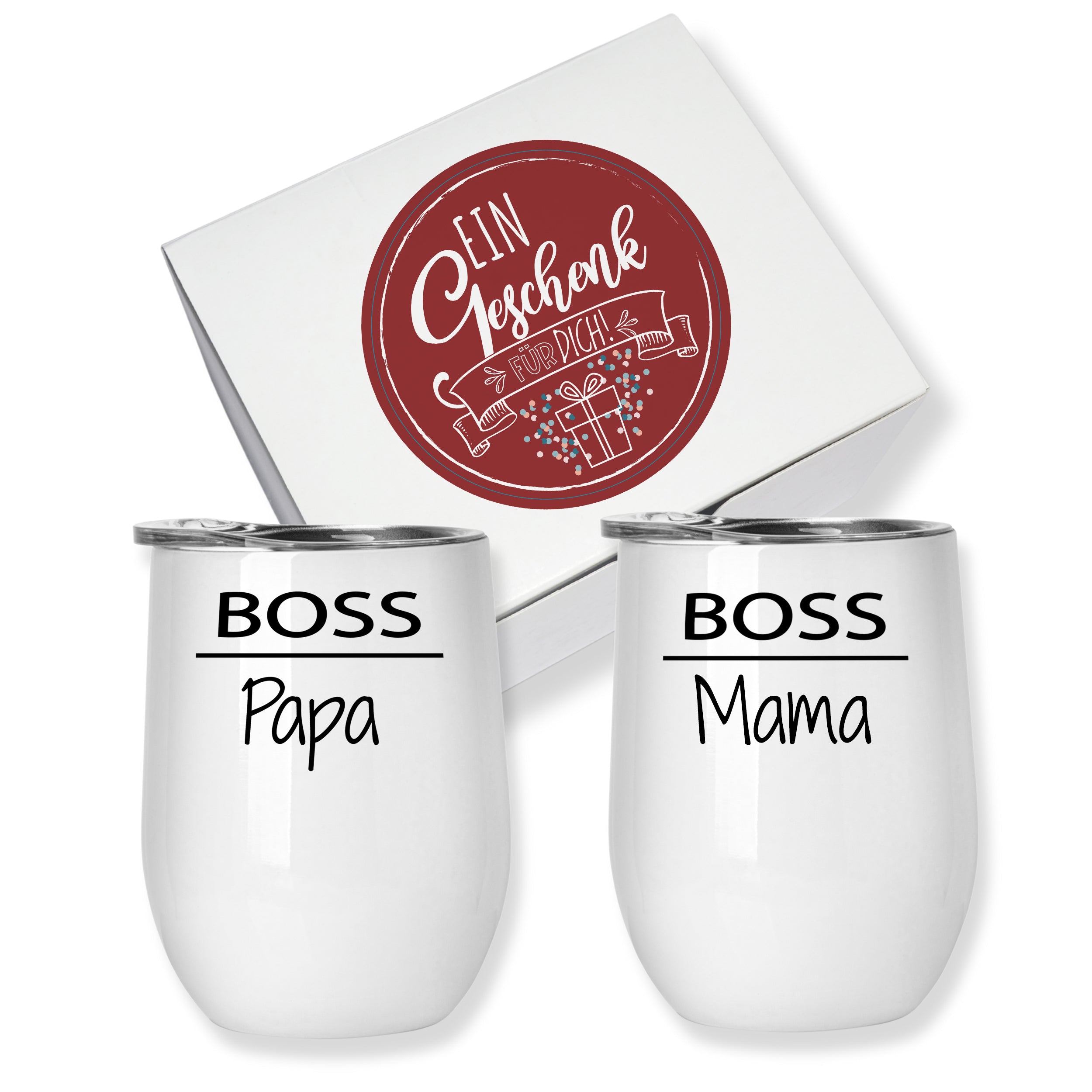 Weinbecher Set mit besonderen Botschaften - Für die besten Eltern