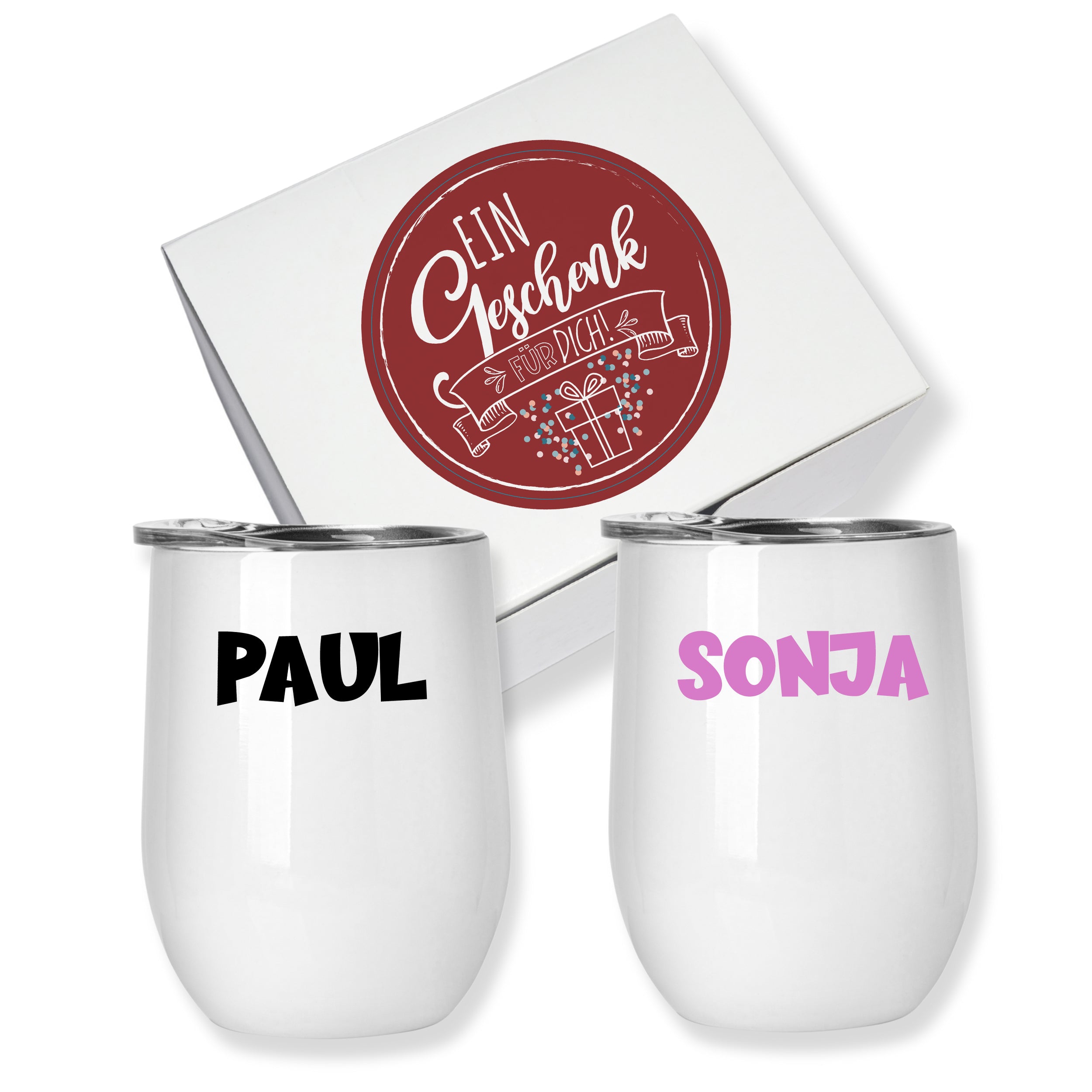 Weinbecher Set mit Namen - Perfekt für gemeinsame Momente