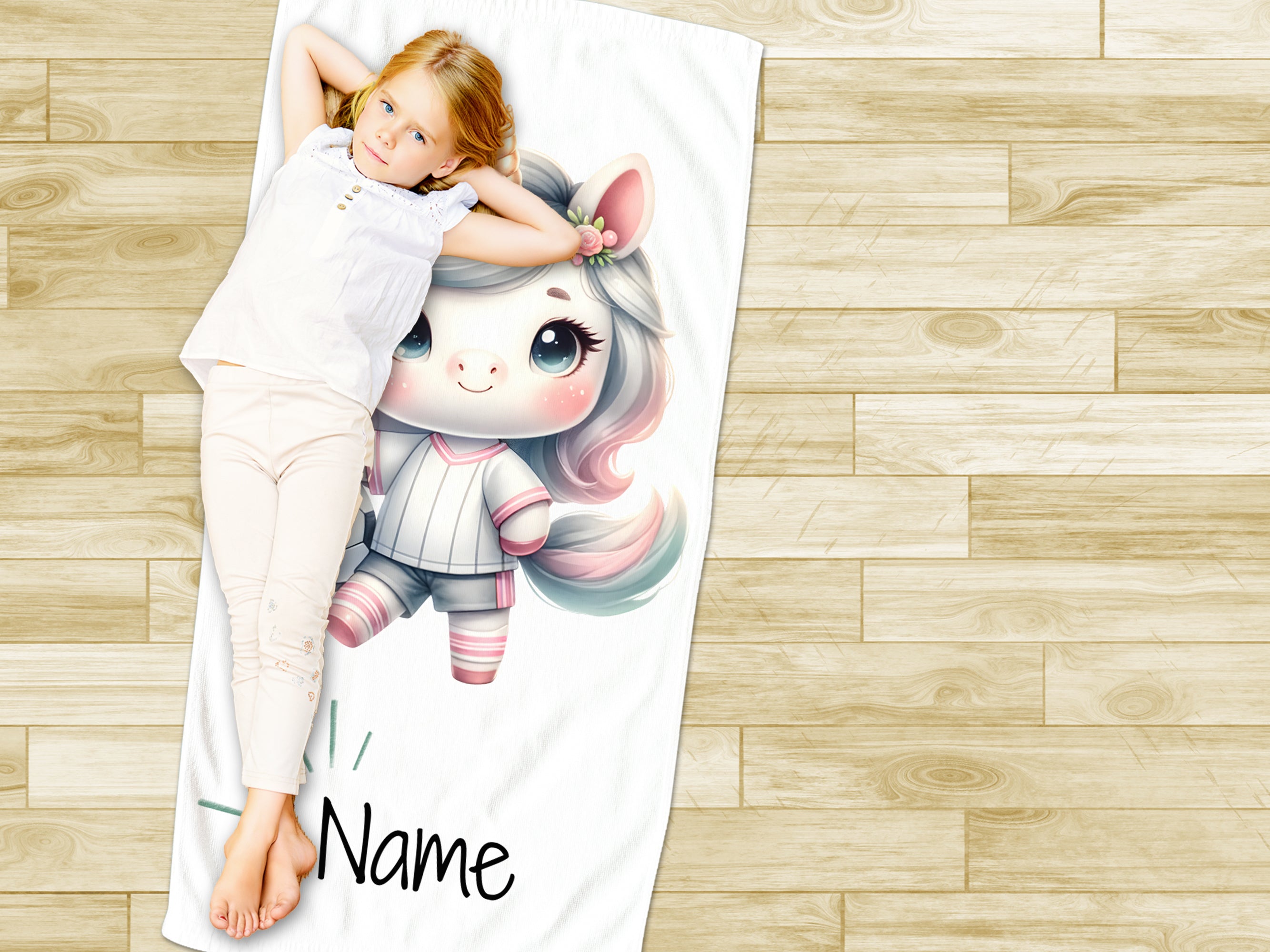 Handtuch Einhorn mit Fußball